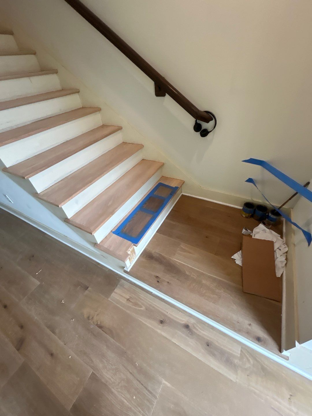 White Oak Hardwood and Checkerboard Tile Installation by Footprints Floors of Nashville