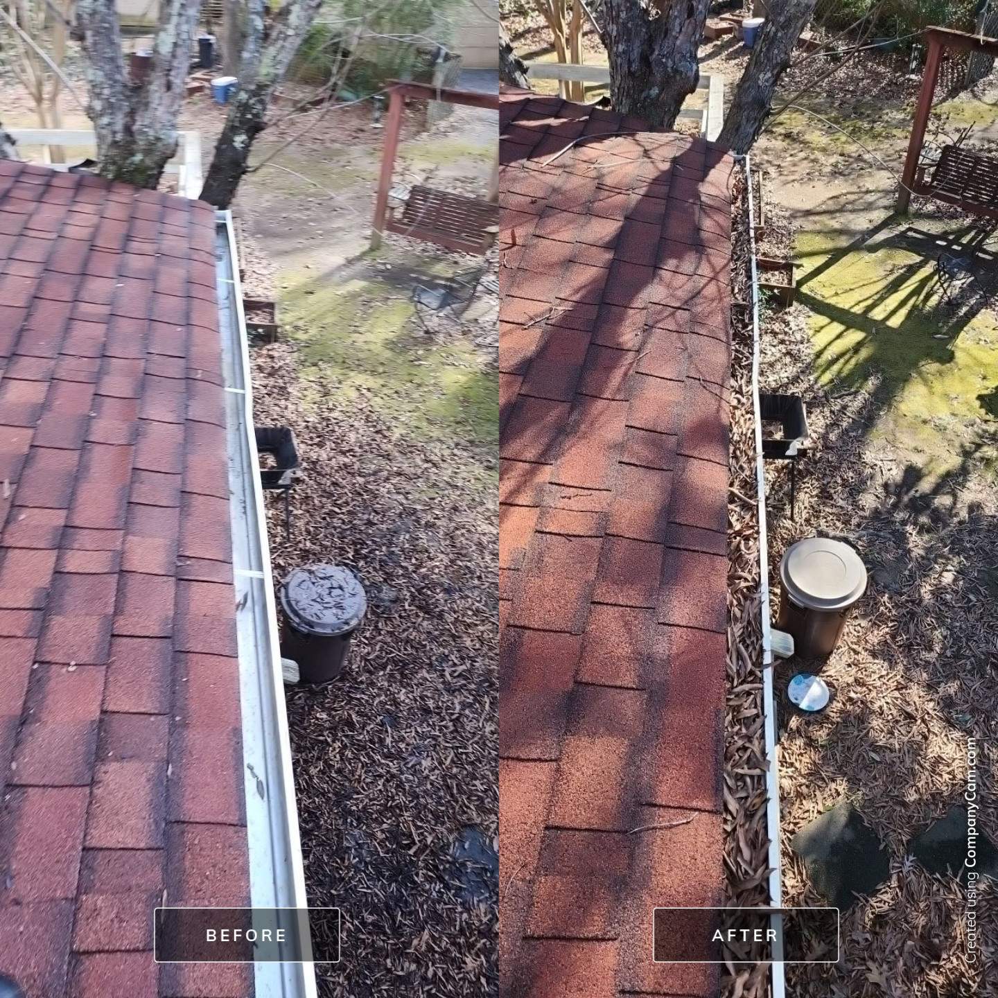 Gutter Cleaning using water by Power Wash Masters LLC