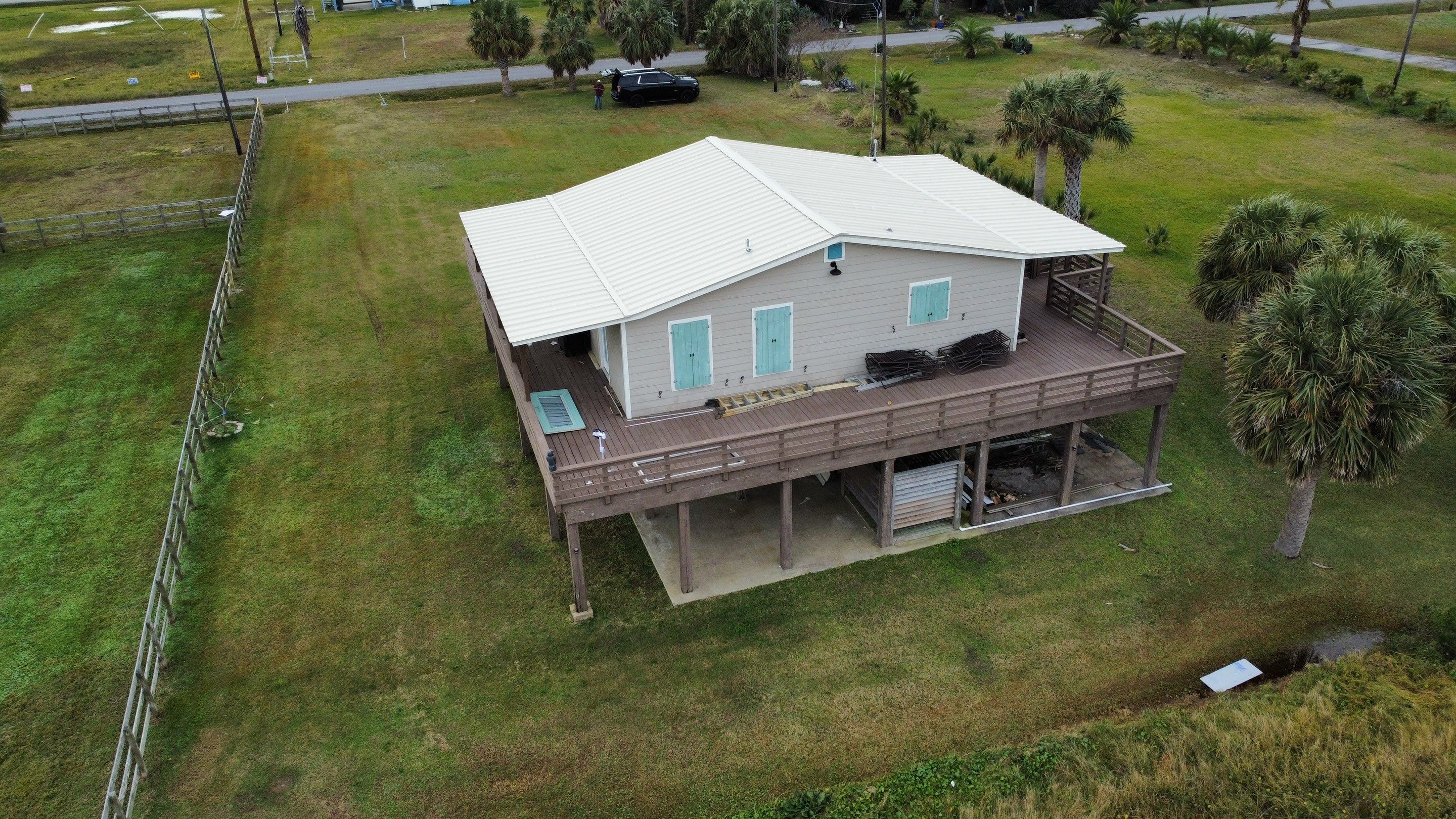 Residential Roofing Installation using R-Panel Metal Roofing on Galveston Island by Core Four Roofing