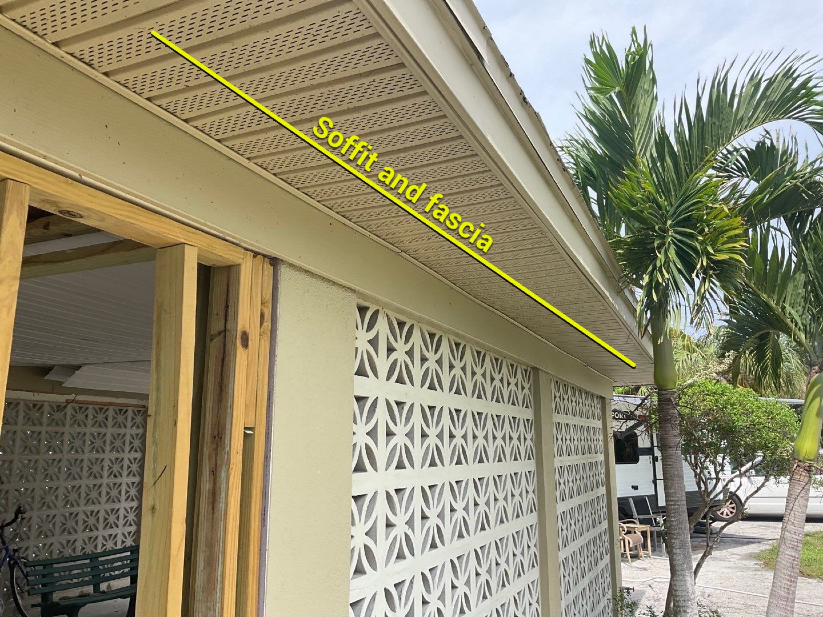 White Vinyl Soffit and Fascia Installation in Sanibel FL by Gutter Professors