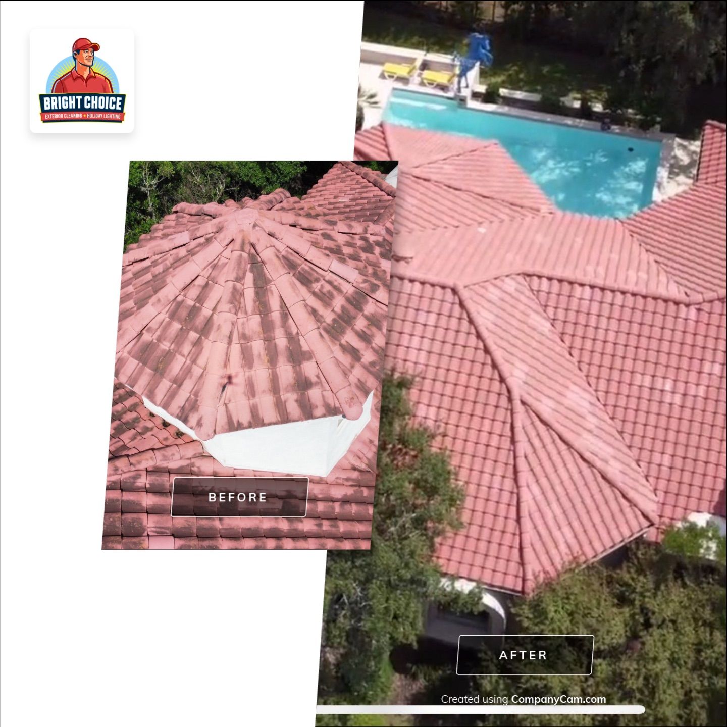 Tile Roof Wash Project in San Antonio by Bright Choice