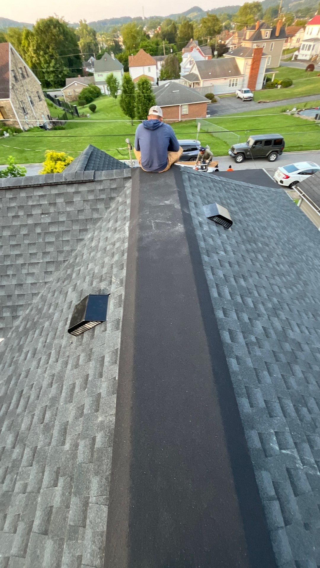 Residential Roofing Installation using GAF Timberline HDZ Charcoal by Rainstoppers Roofing