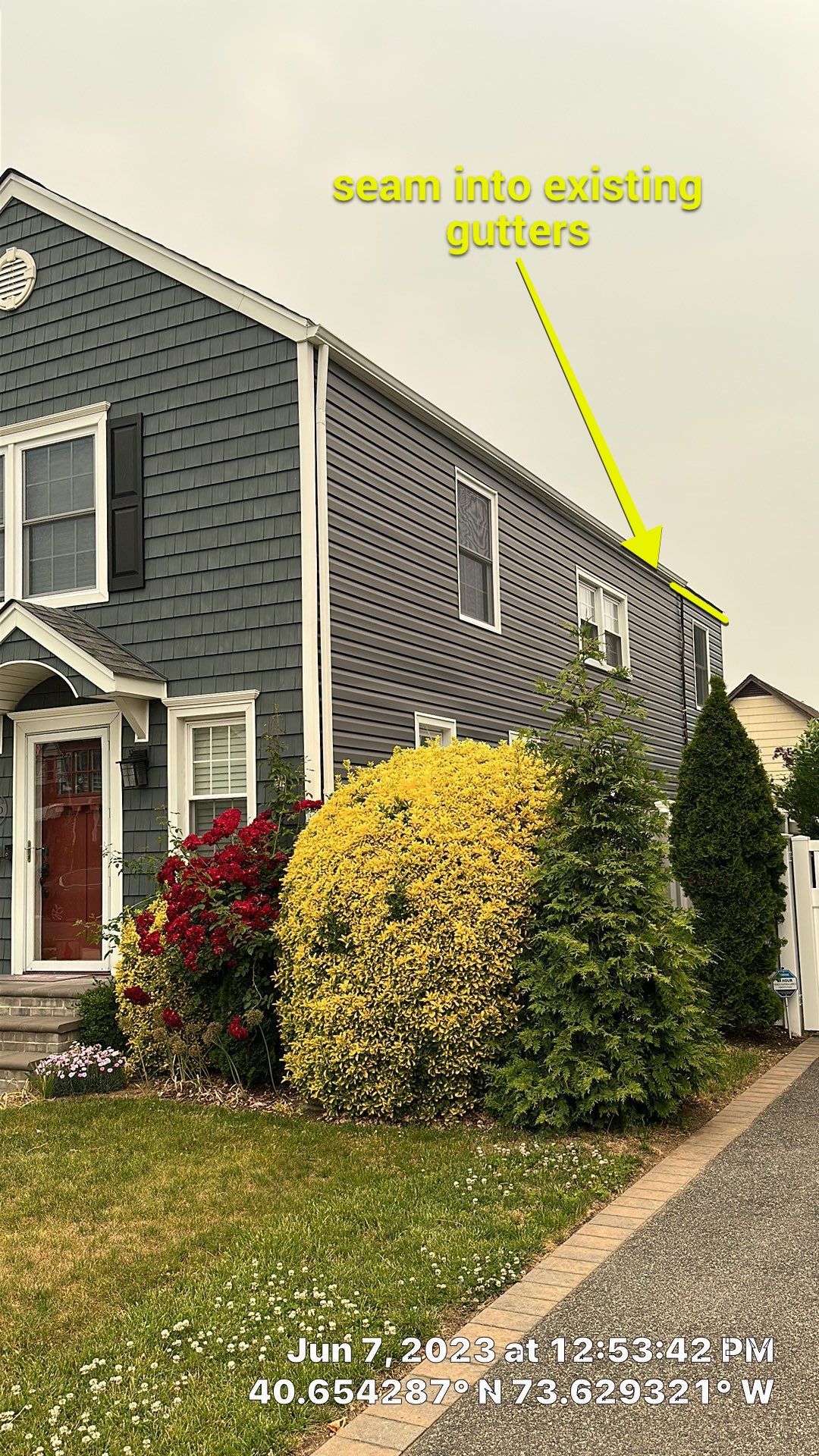 Gutter Installation using 5"white K style seamless gutters and 2x3 white leaders by Above All Gutters 