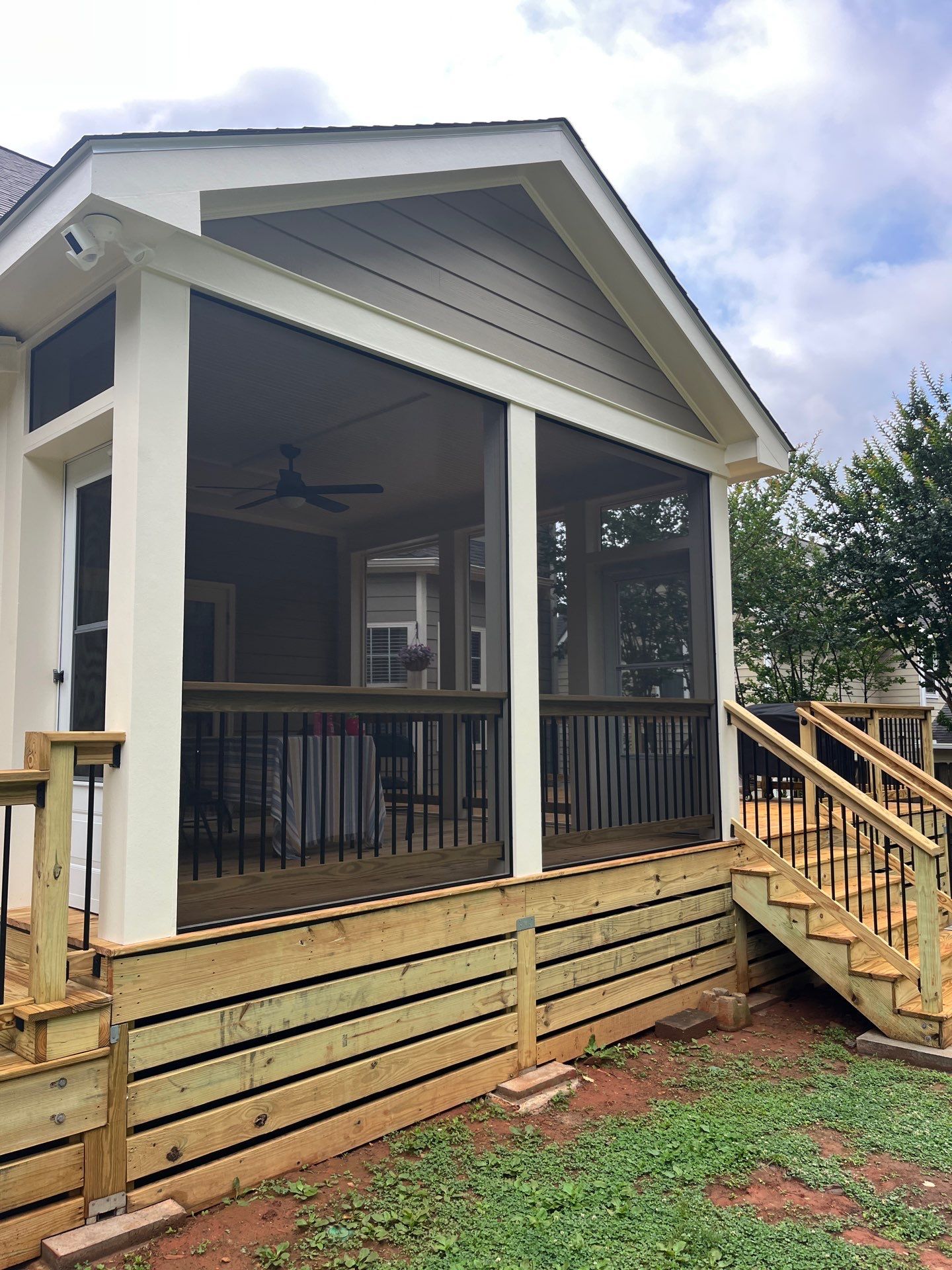 Wood Deck Build and Screen Porch Install in Kennesaw, GA by Nelson Exteriors 