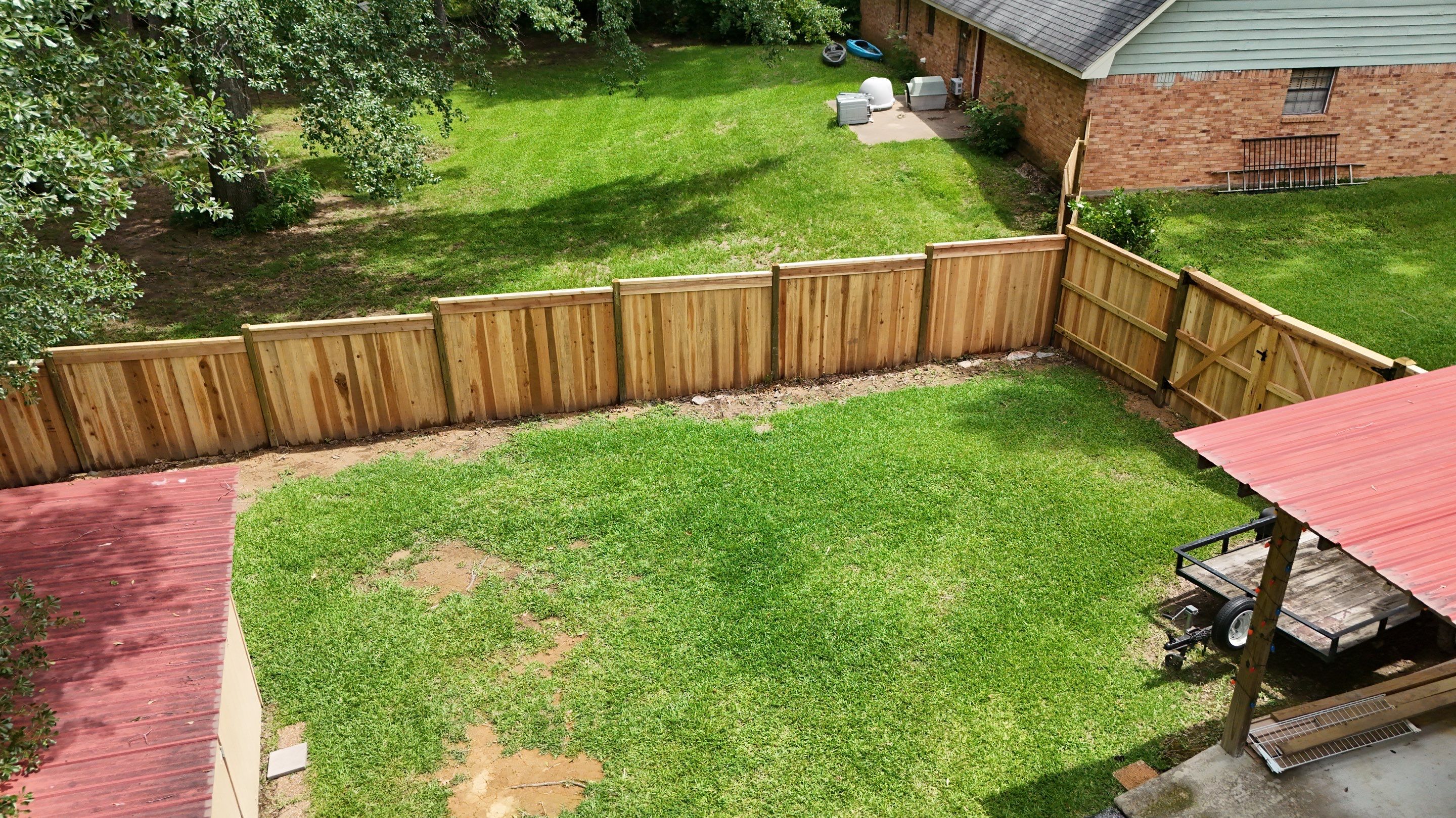 6' Cedar Good Neighbor w/Black Chain Link by Roberson Construction LLC