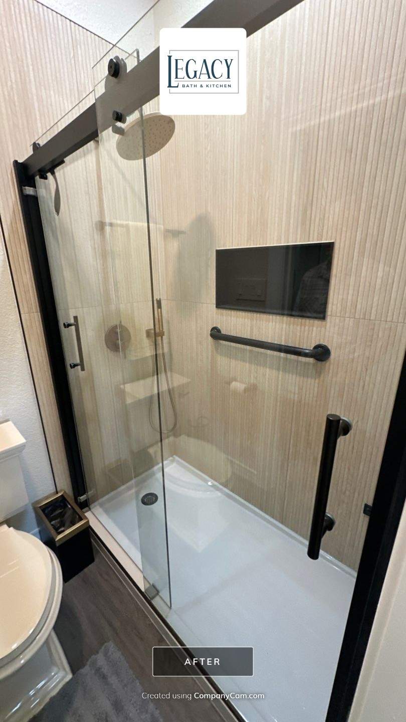 Cibolo Canyons Guest Bathroom Tub-to-Shower Conversion & Modern Vanity Upgrade by Legacy Bath and Kitchen