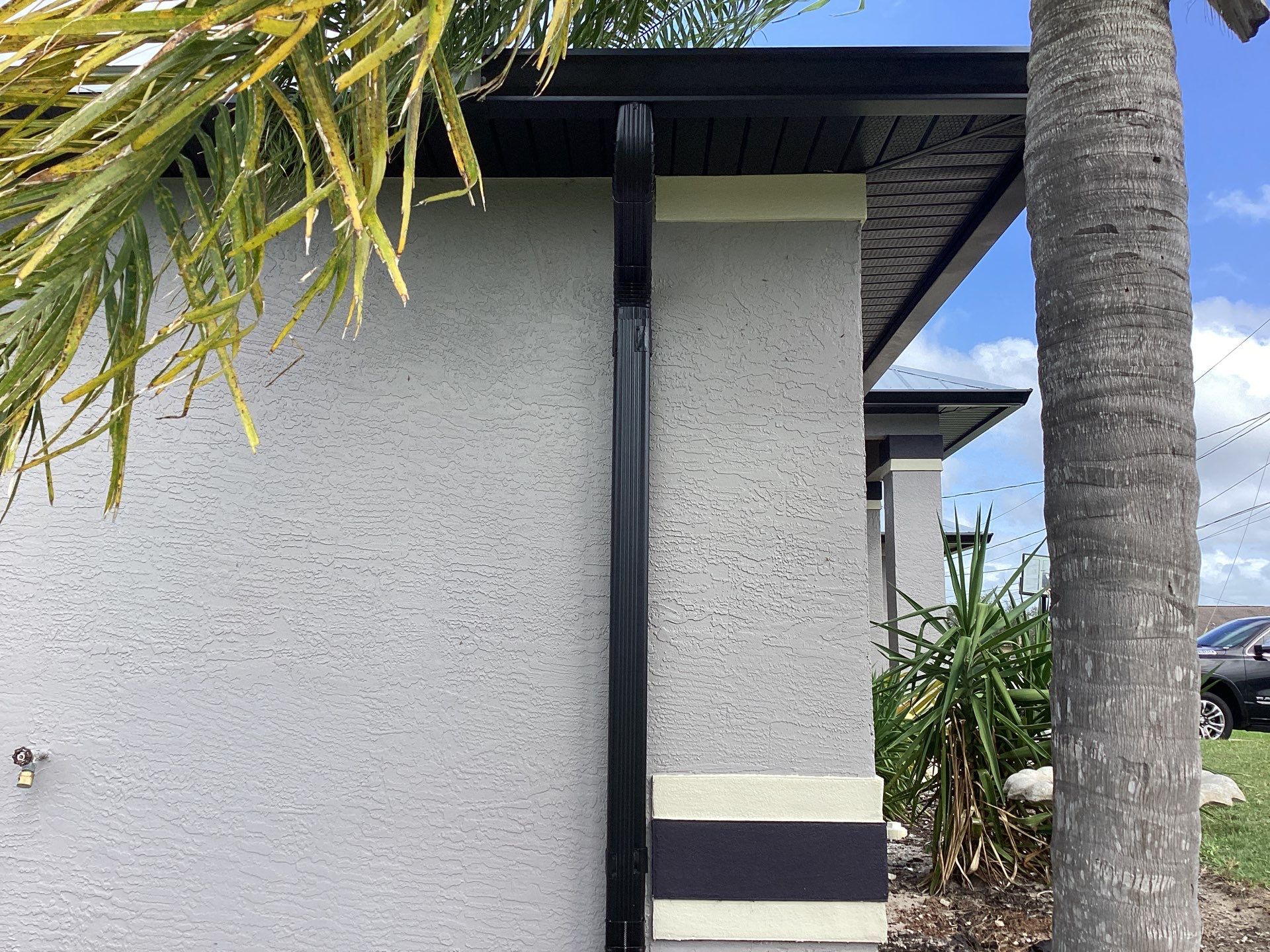 Black Aluminum Gutters Installed in Cape Coral FL by Gutter Professors