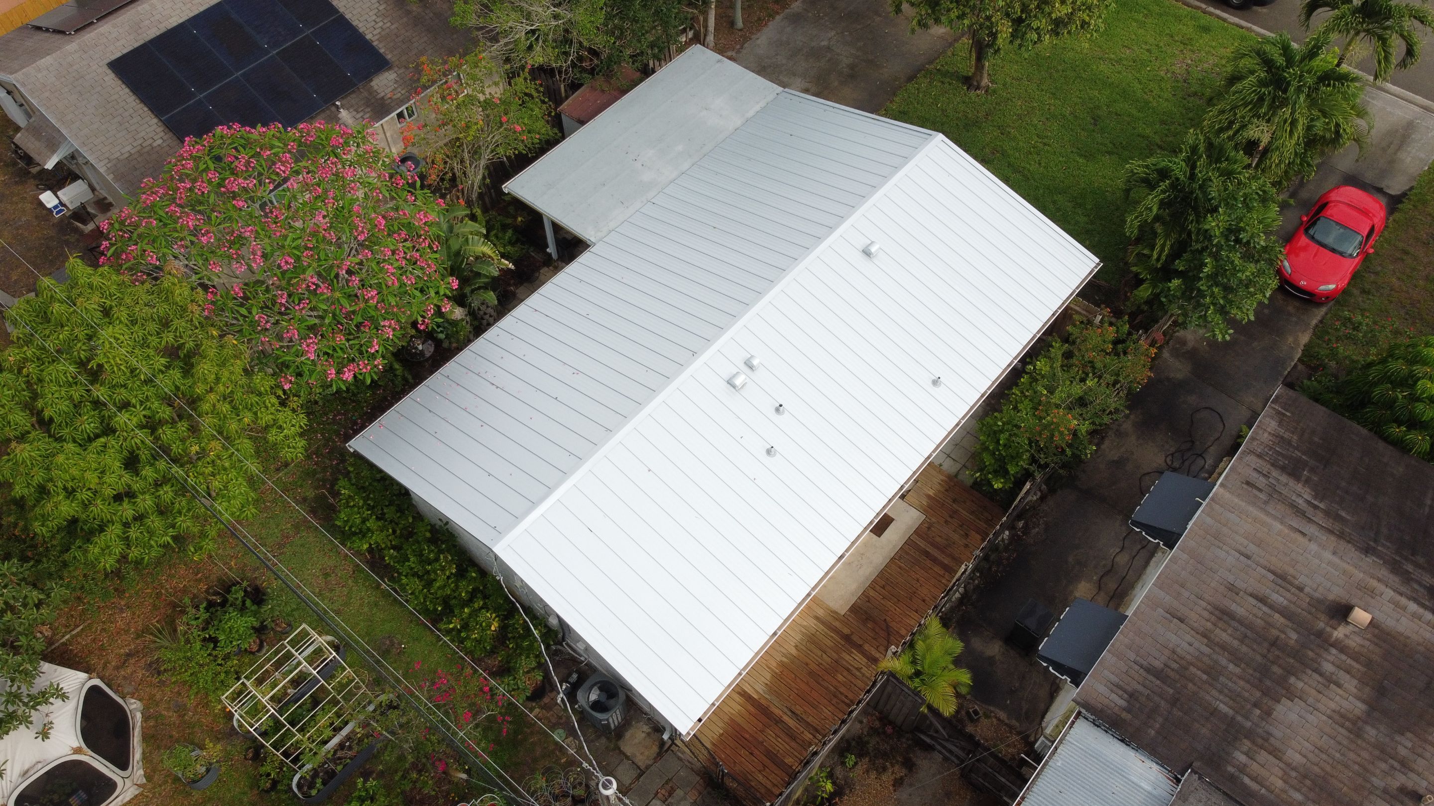 Residential Roofing Installation using 1" Nail strip metal roof by BLUES BROTHERS ROOFING