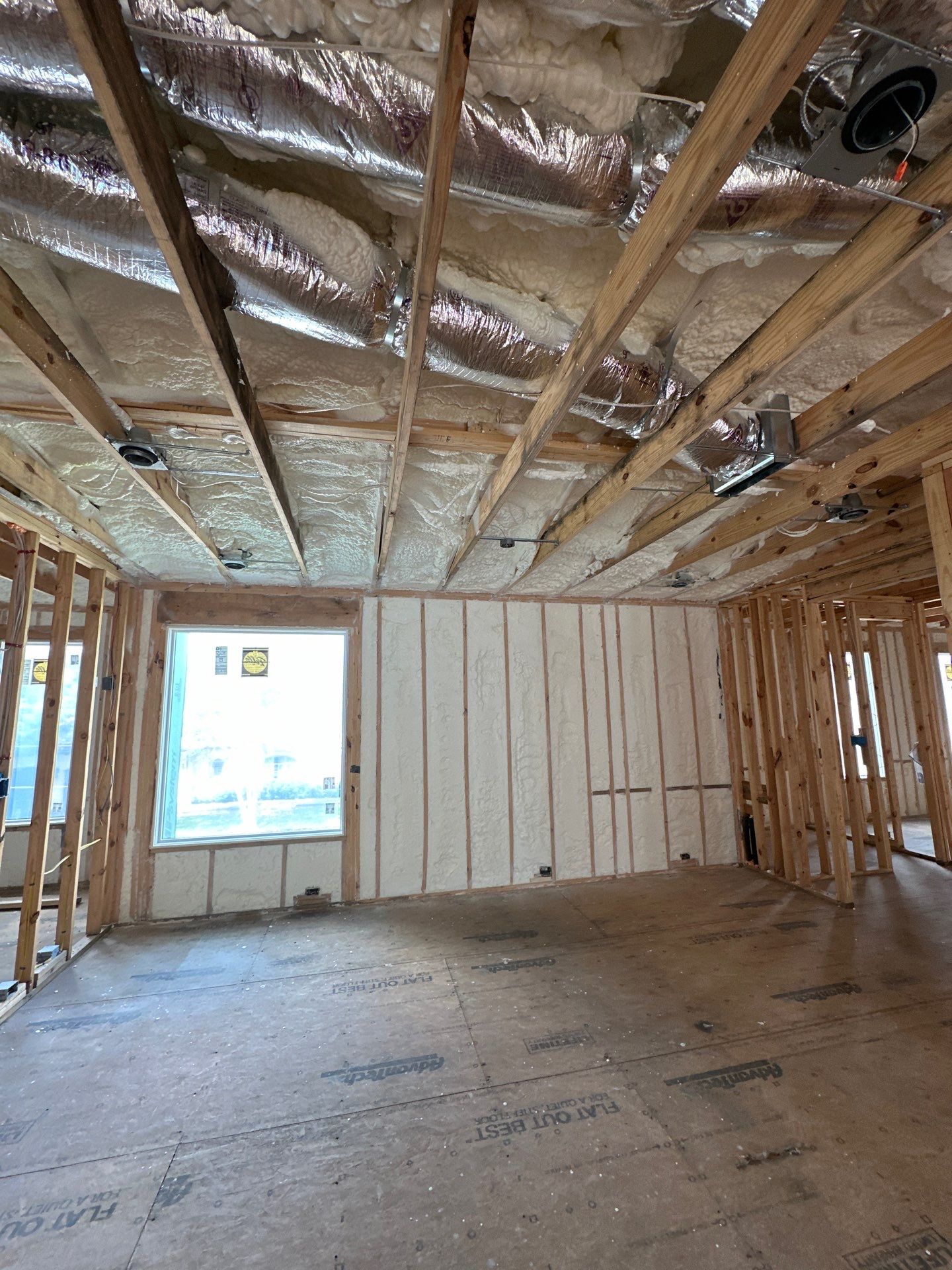 Open cell spray foam job completed at this beautiful custom home in Dallas TX by Apex Insulation Solutions