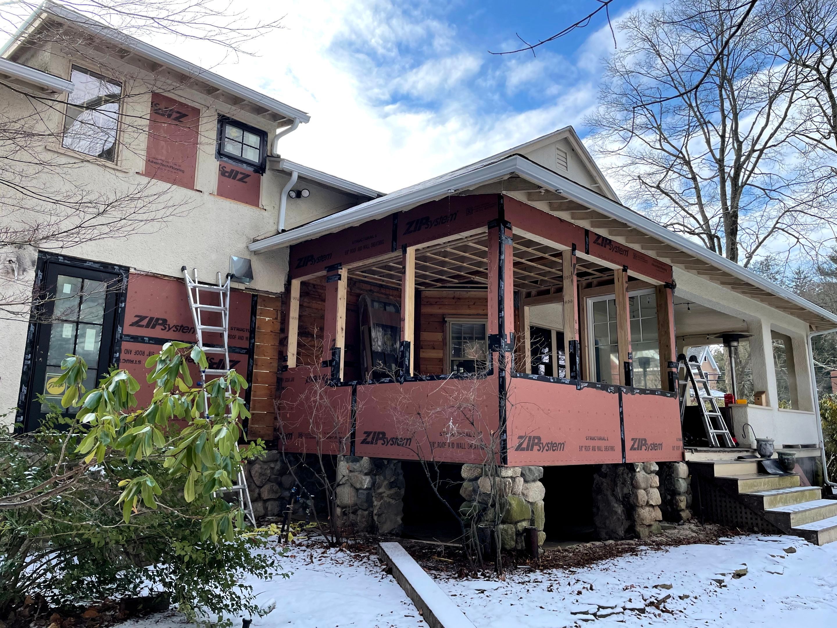 In progress: Exterior renovation in Wellesley MA by UBrothers Construction