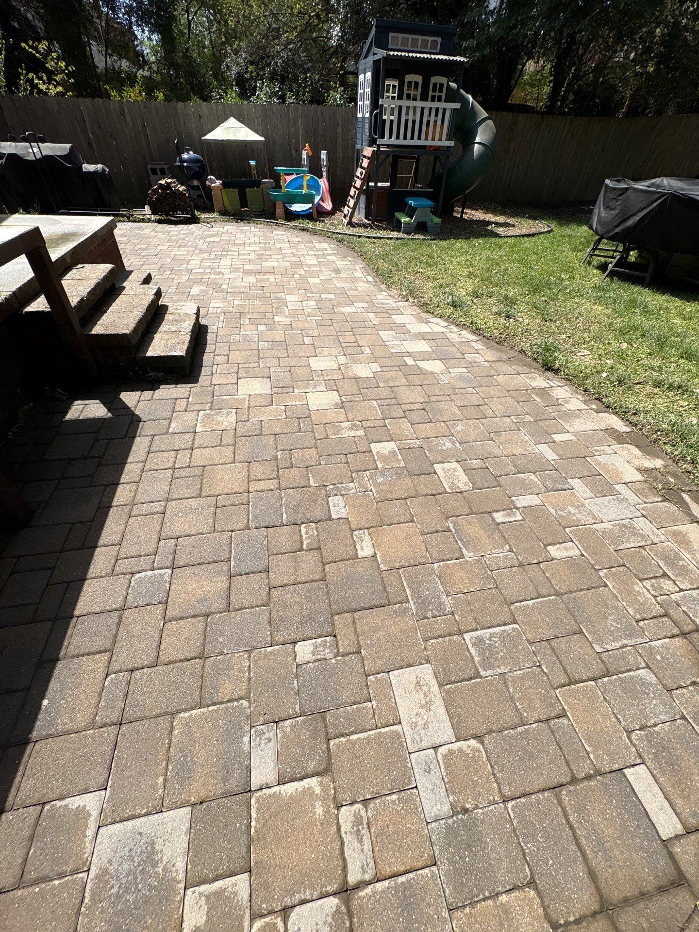 Patio pressure washing and residential driveway surface cleaning