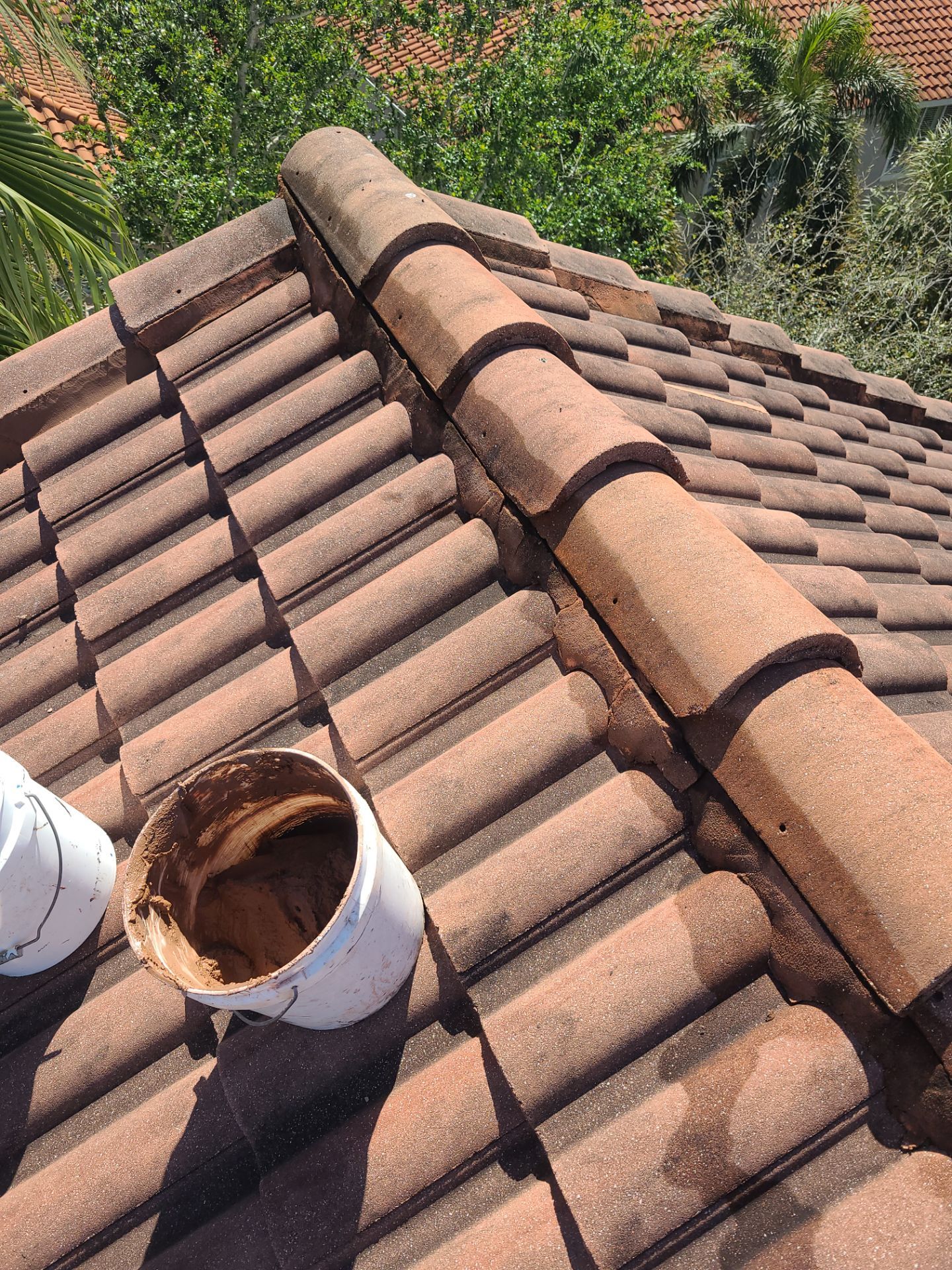 Concrete Tile Roof Repair and Ridge Cap Maintenance in Hypoluxo by Aastro Roofing