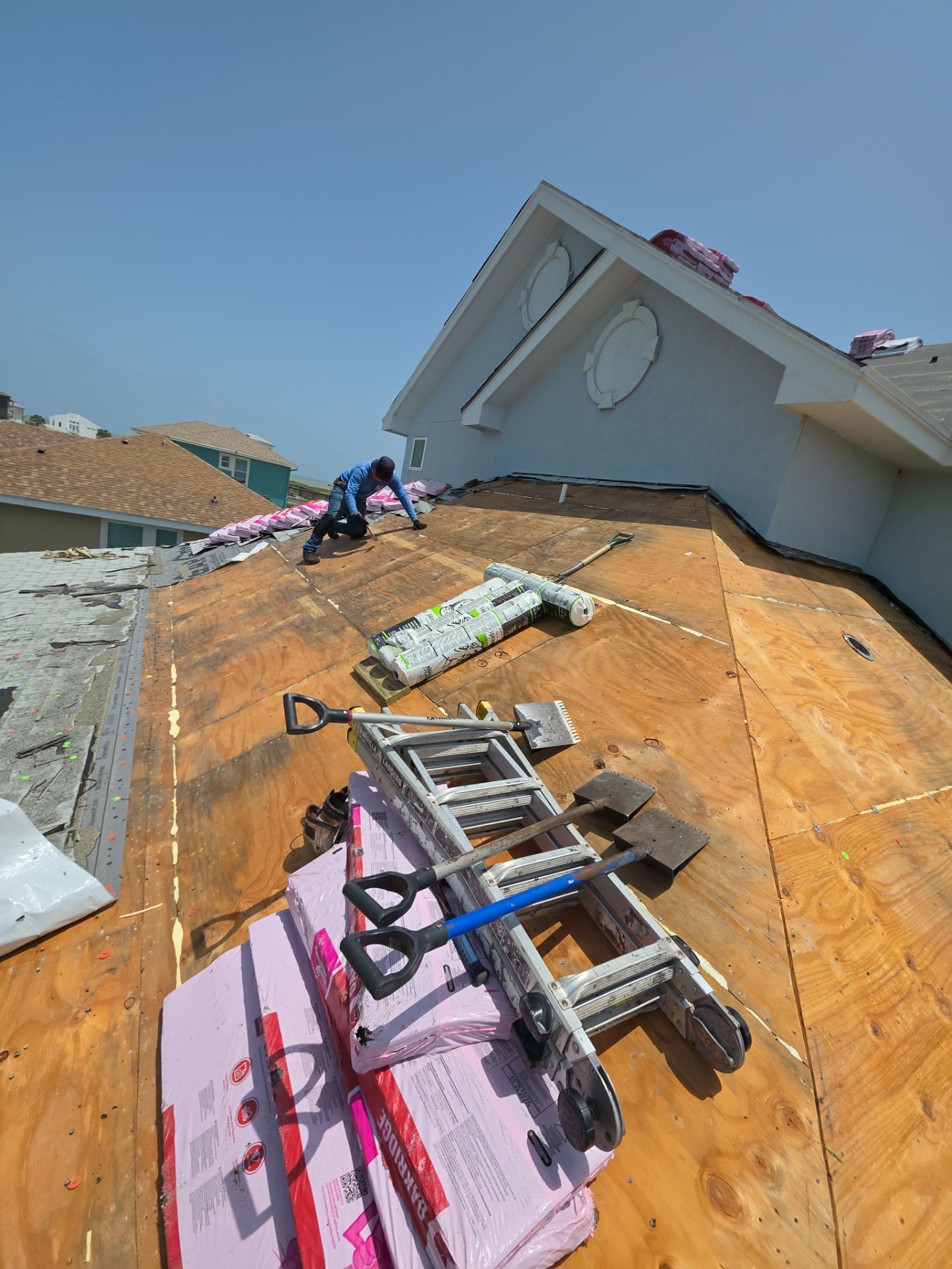 We Aint Scared of heights  by Bayfront Roofing and Construction
