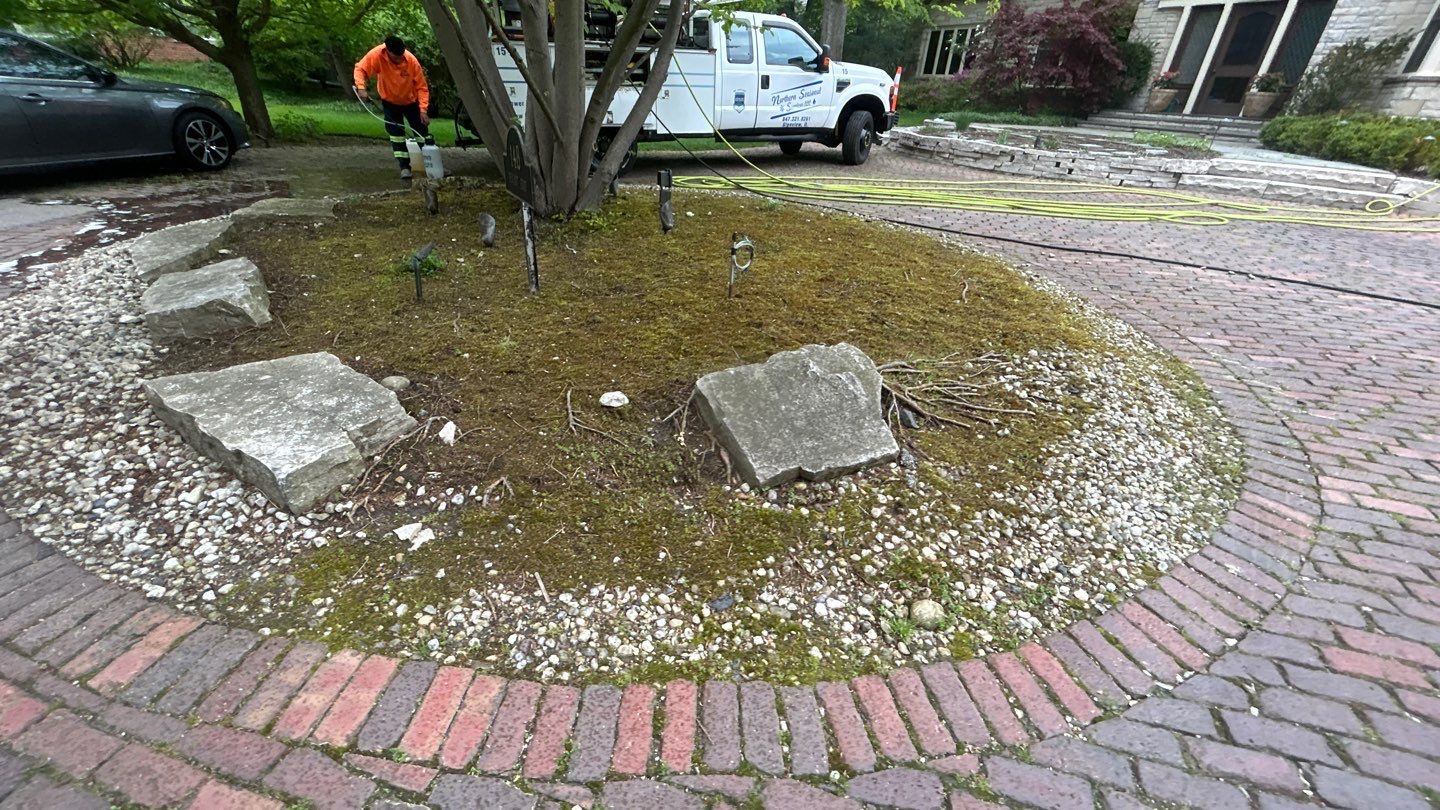 Winnetka, IL bluestone patio cleaning by Northern Power Washing LLC.