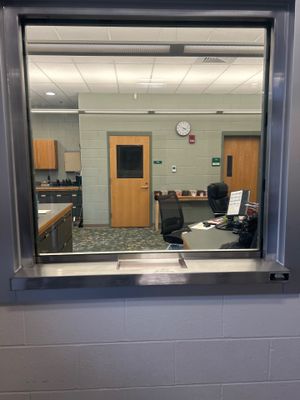Reception Window using Bullet-Resistant Glass