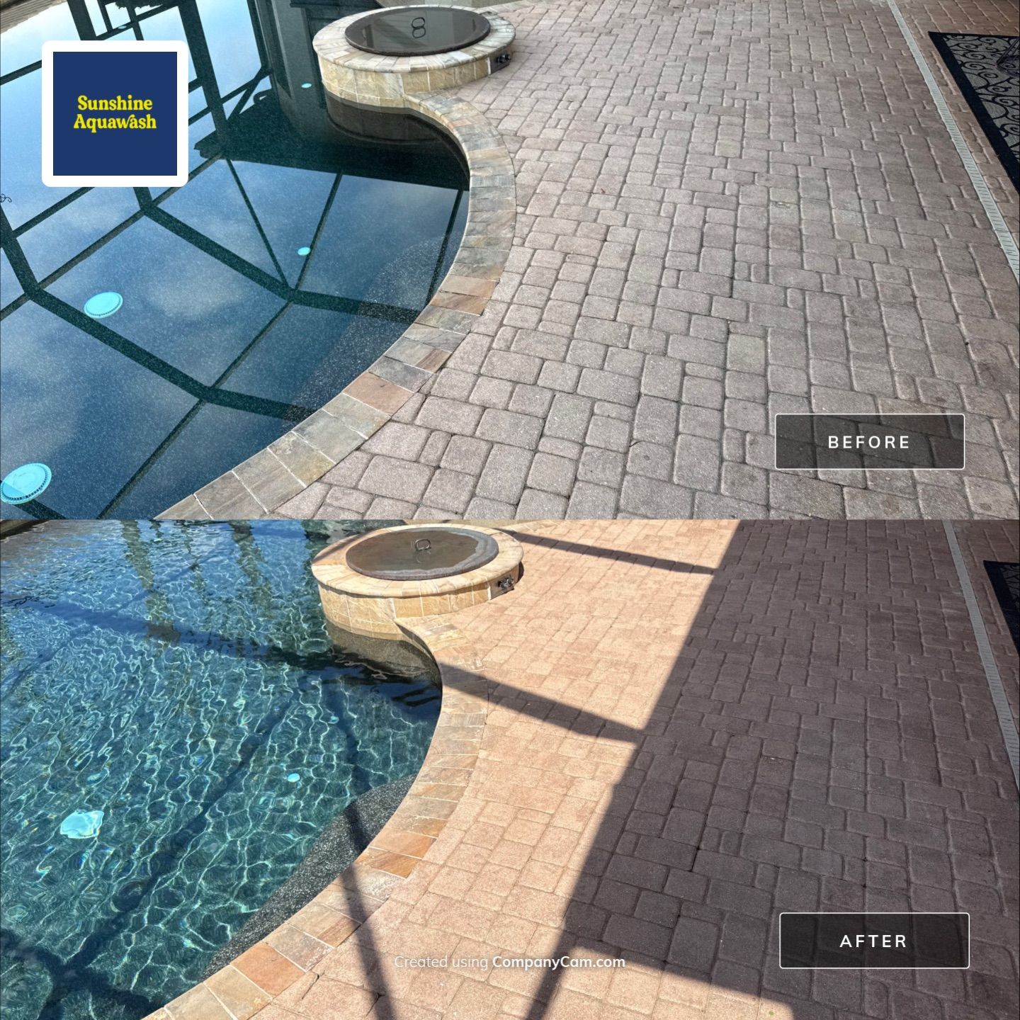 Tile Roof, Paver Pool Deck & Flowerbed Curbing Cleaning | Winding River Bradenton, FL Transformation by Sunshine AquaWash