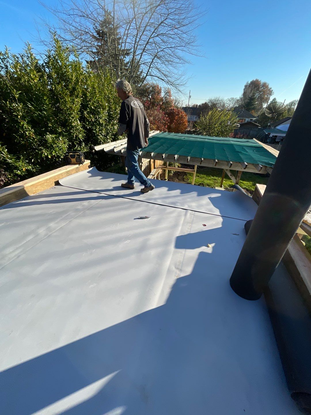 Residential Roof Installation with Added Insulation Barrier  using Malarkey Vista AR Shingles (Color: Storm Grey) by Orezona Building & Roofing Company, Inc.
