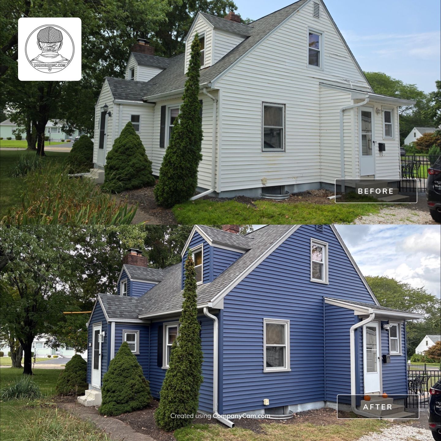 Siding Renewal Using CertainTeed Monogram D/4 Clapboard in Midnight Blue by DiGiorgi Roofing and Siding Inc