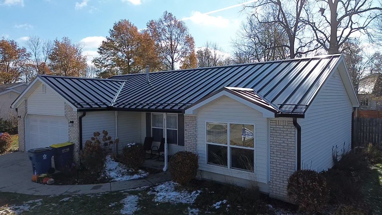 Mechanically Seamed Standing Seam Roof in Ossian, Indiana with Black Finish by 4Ever Metal Roofing