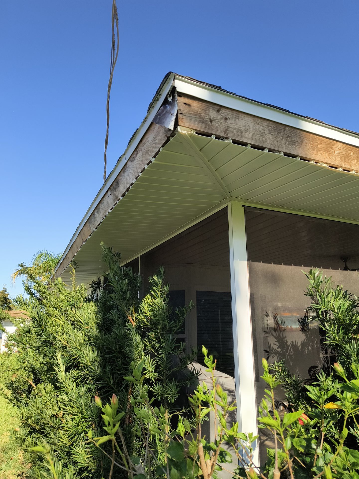 Aluminum White Soffit Installation in Sarasota FL by Gutter Professors