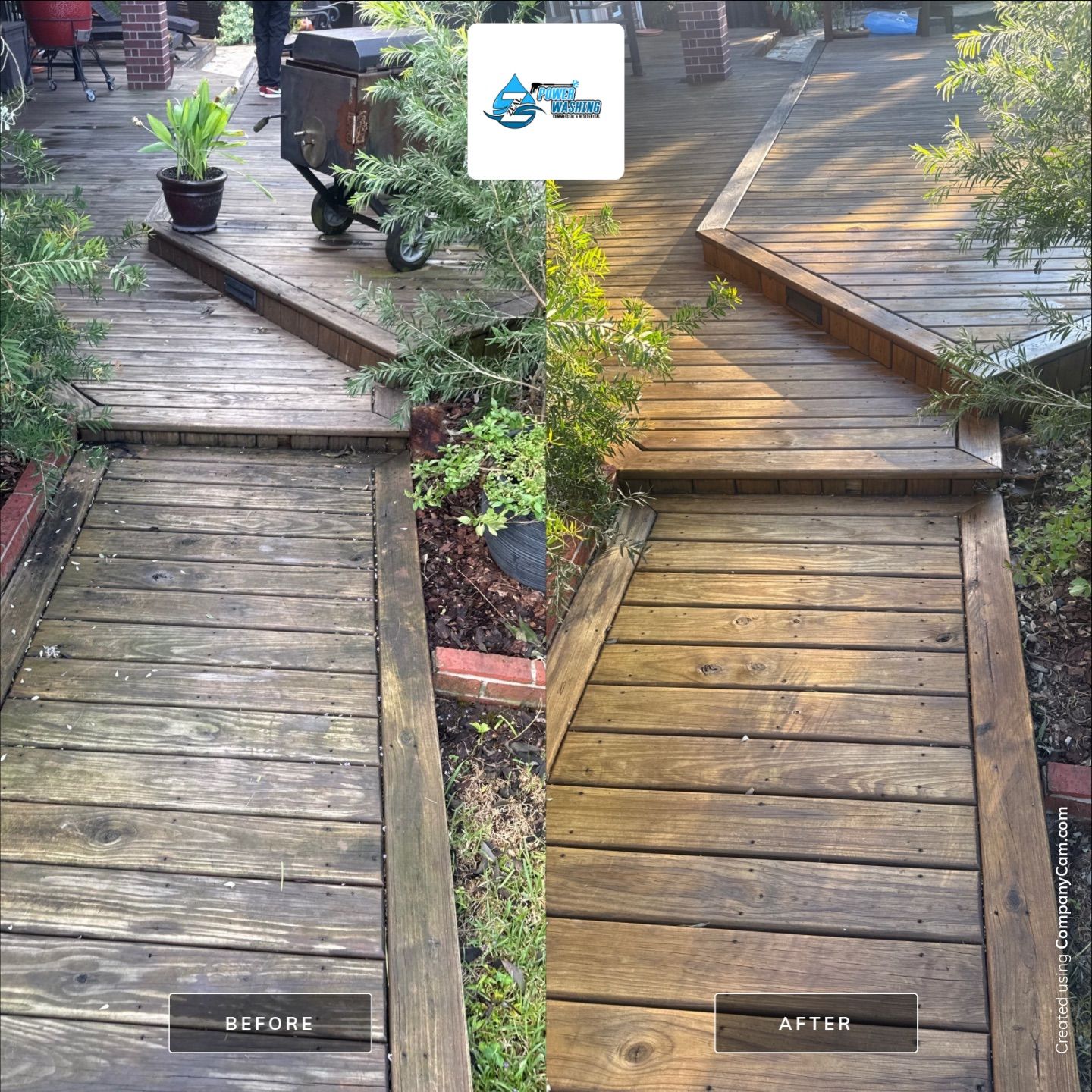 Multi-Level Wood Deck Restoration and Protective Staining in Pearland by Zeal Power Washing