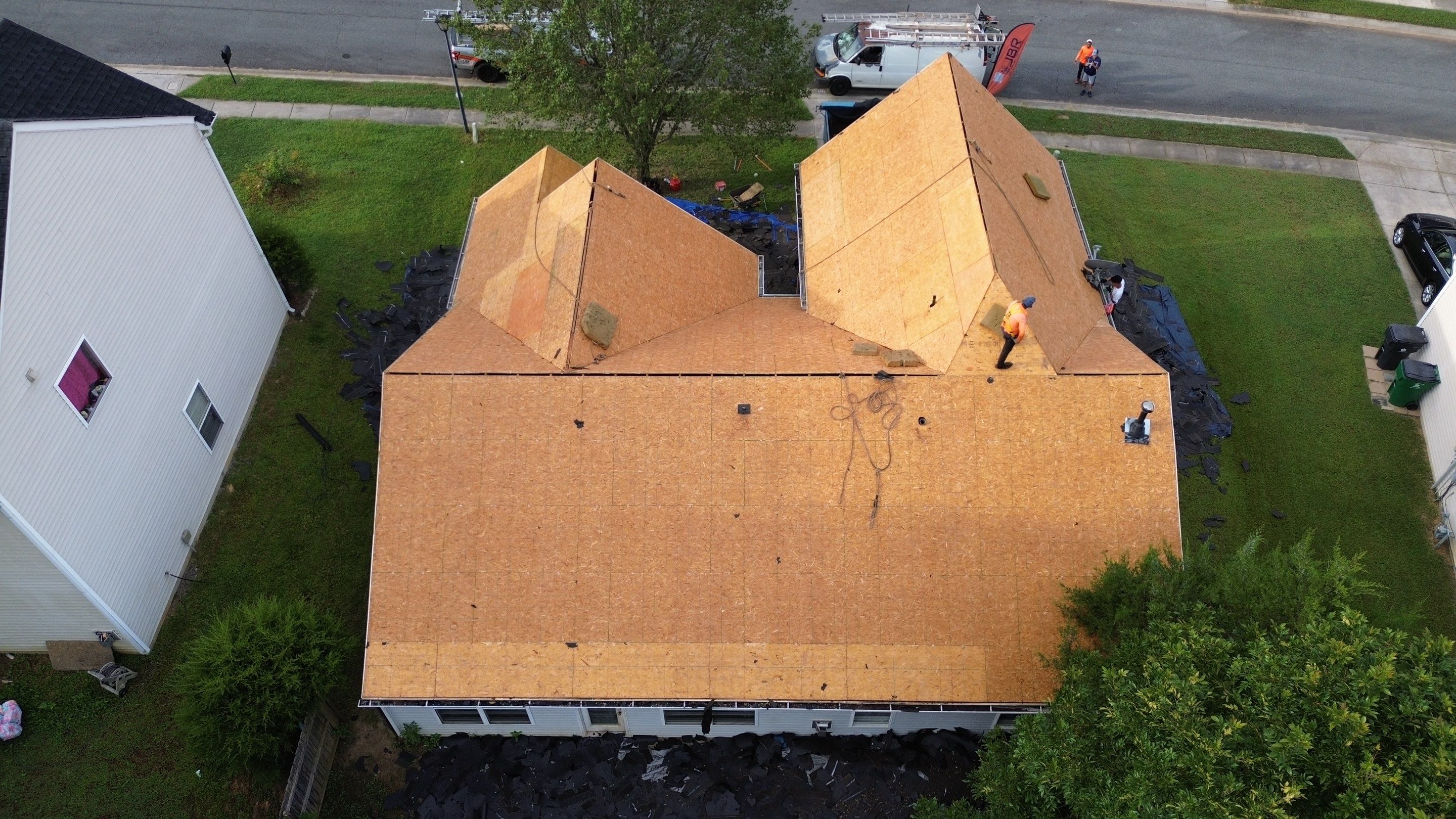 Roof and gutter replacement by wind damage by Just Brilliant Restoration JBR
