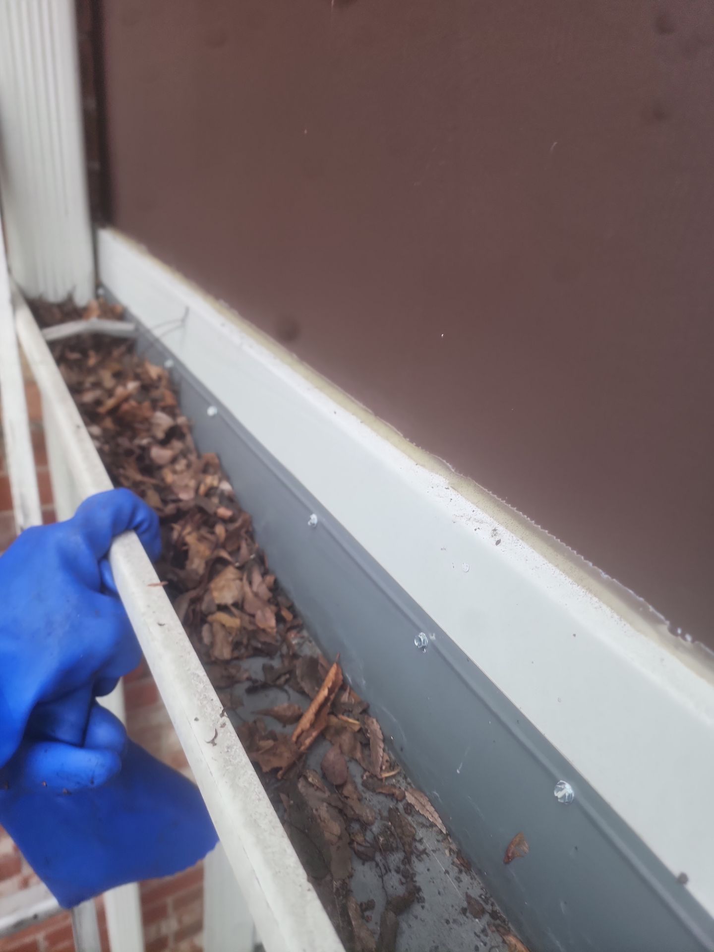 HOA gutter cleaning before photo.