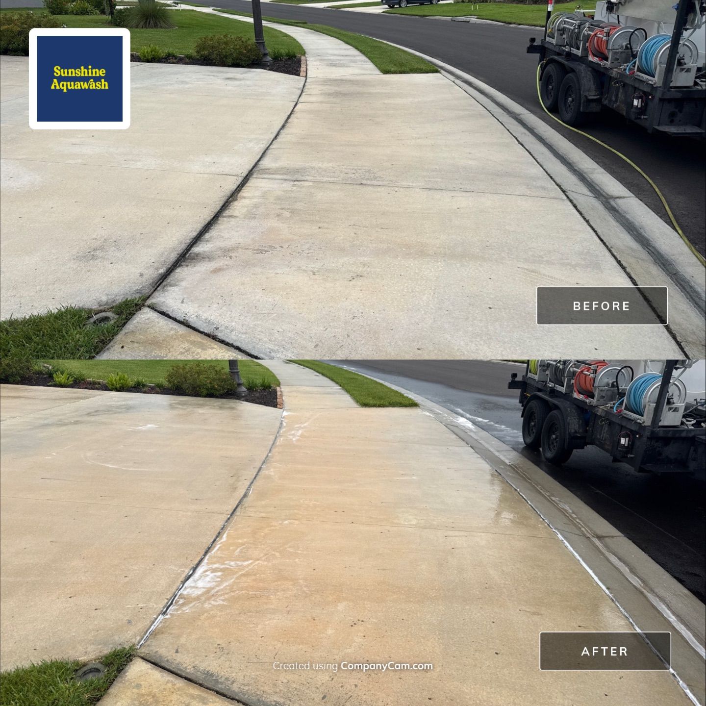 Sidewalk & Driveway Cleaning in Parrish FL by Sunshine AquaWash