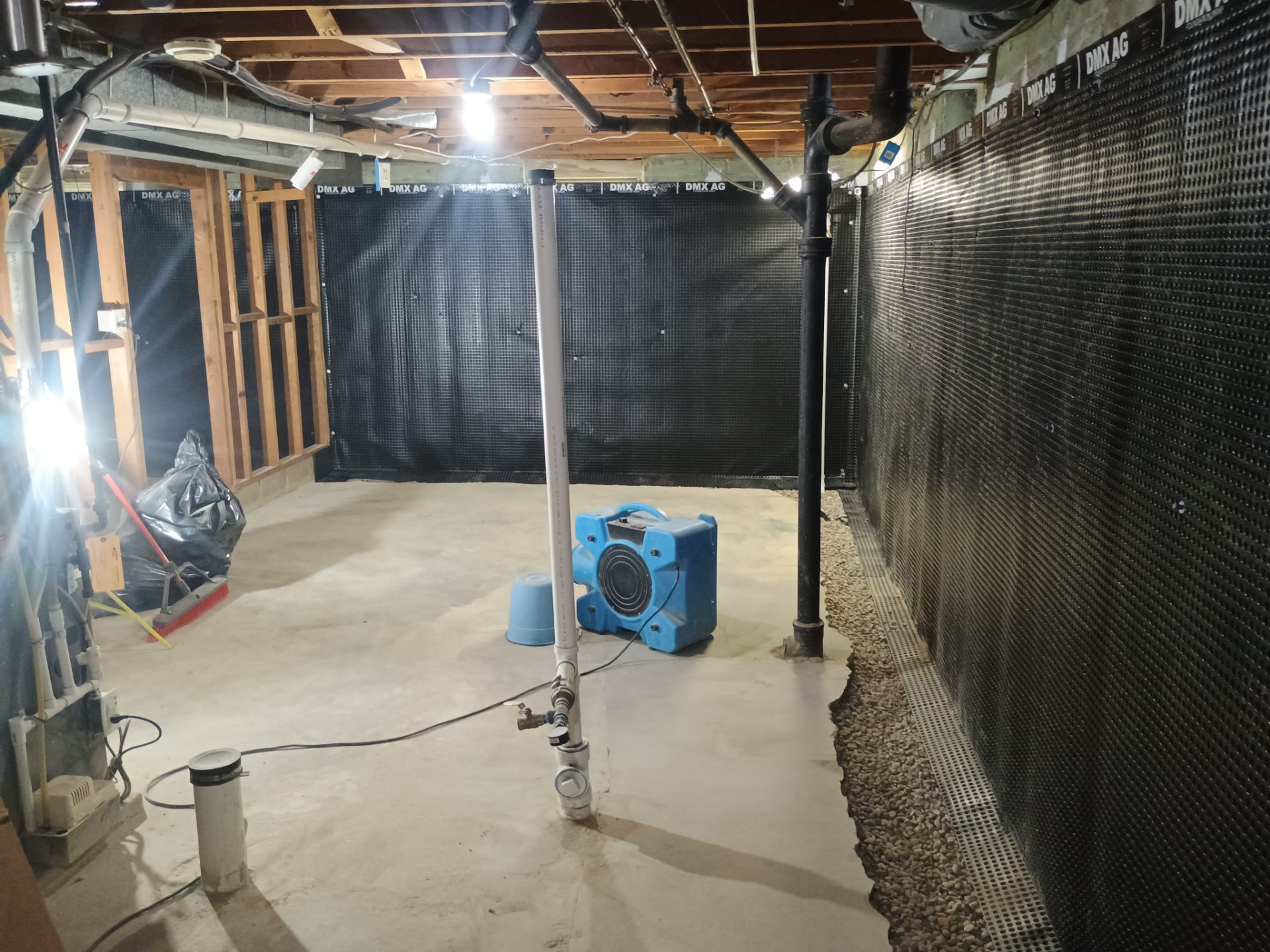 Interior Drain Tile & Wall Drainage in Southwest Minneapolis by Waterproofing Northeast