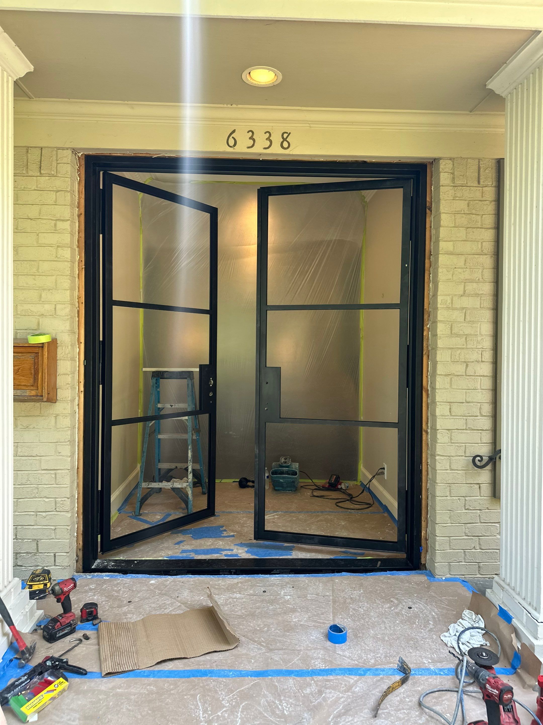 Custom Black Steel Double Door Entryway Upgrade in Dallas by Solara Custom Living
