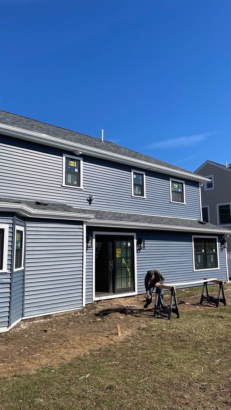Full House Installation 5" white seamless gutters 2x3 leaders by Above All Gutters