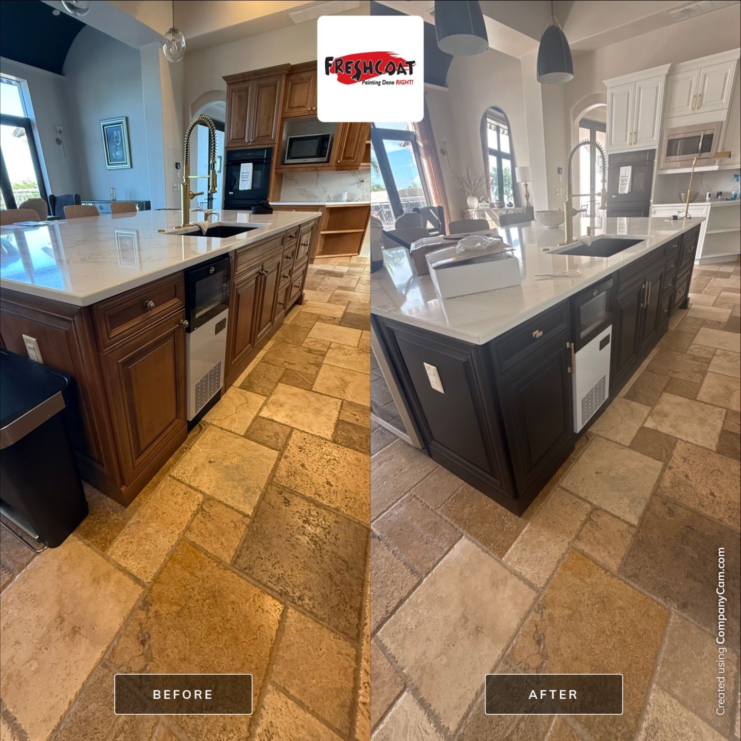 Two Tone Cabinets Repaint by Fresh Coat Painters