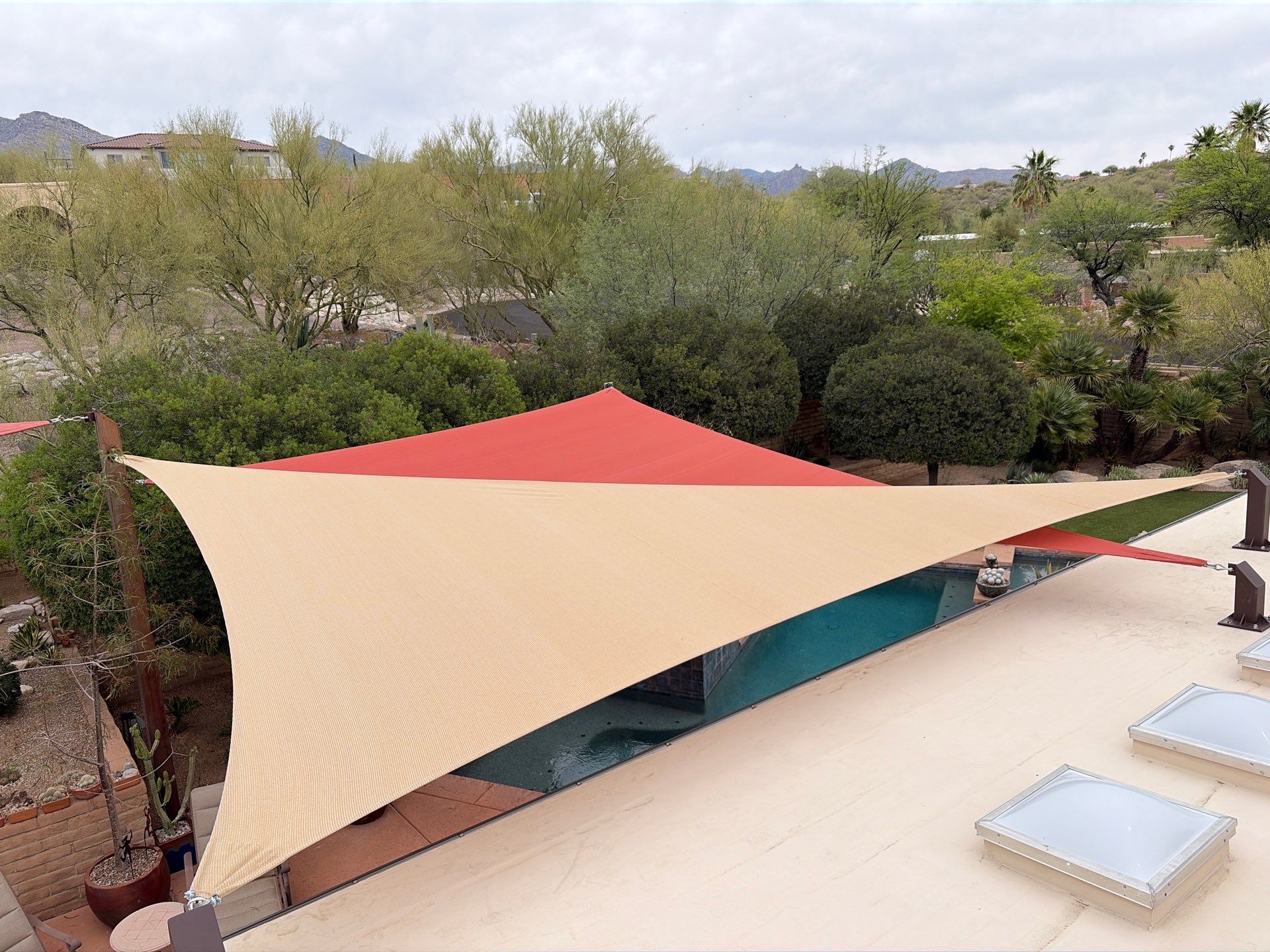 East pergola and shade sail addition 2026 by Arizona Awnings & Canvas 