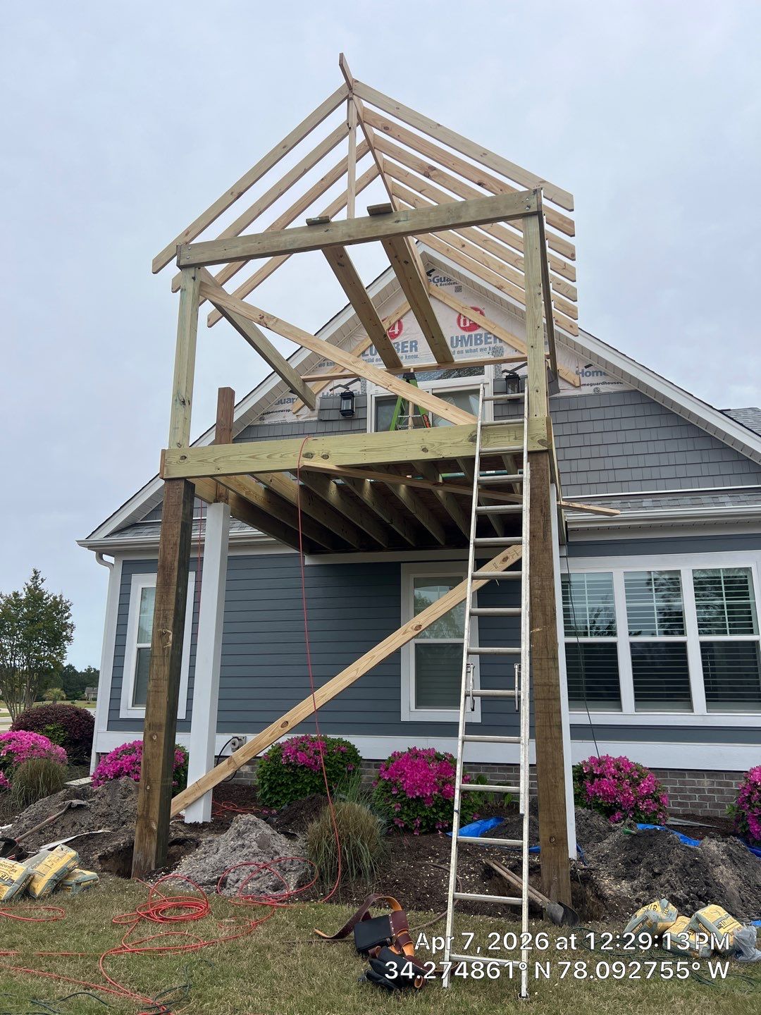 Two-Story Deck & Elevated Porch Construction - Enclosed Porch -Local General Contractor Leland, NC by RGR Construction and Roofing, LLC