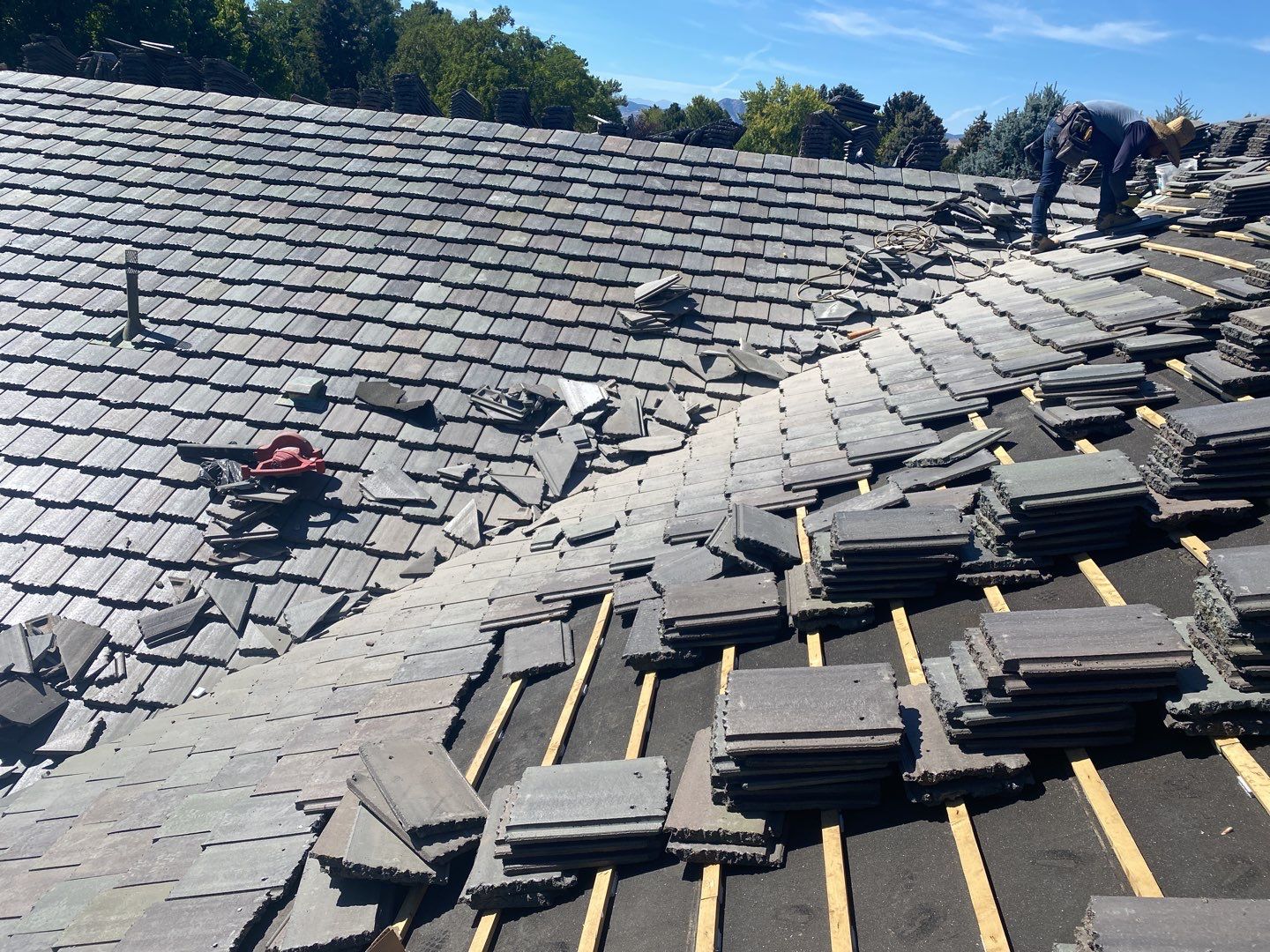 Residential Roofing Installation using Bartile Slate by A to Z Roofing