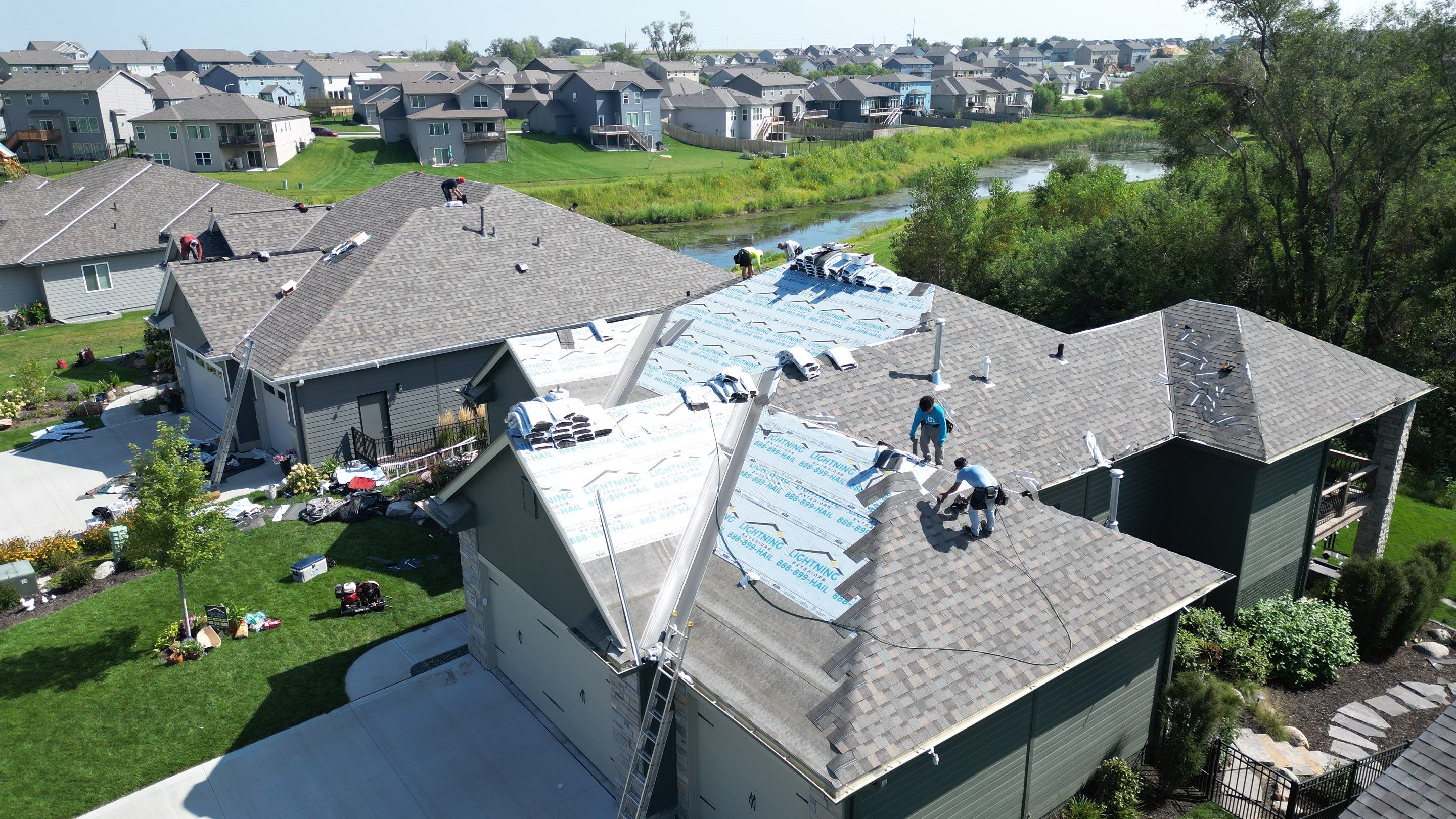Residential Roofing Installation using IKO Nordic Cornerstone Impact Resistant Class 4 by Lightning Exteriors