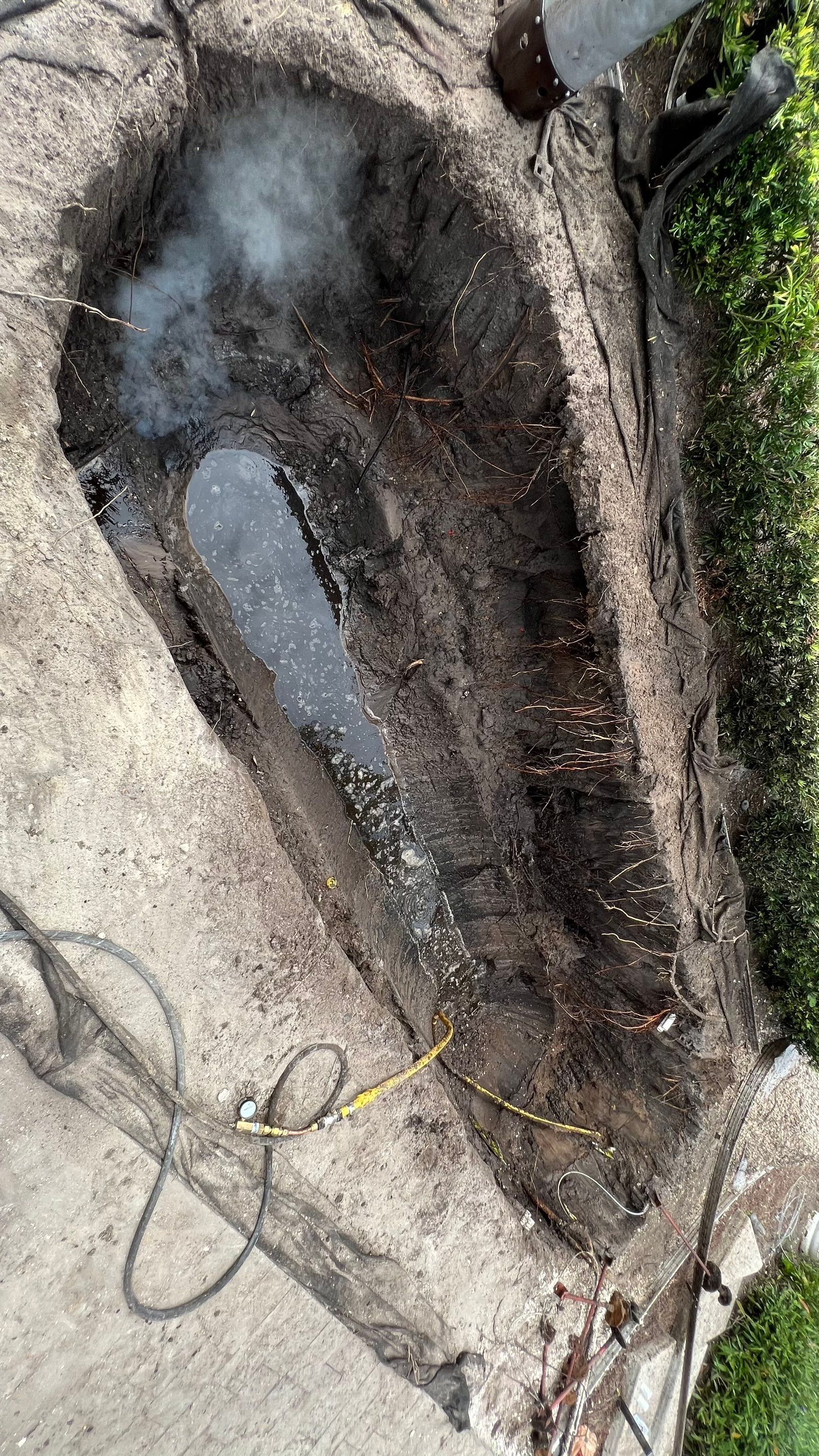 Residential Propane Tank Hydro Excavating by APS Power & Water