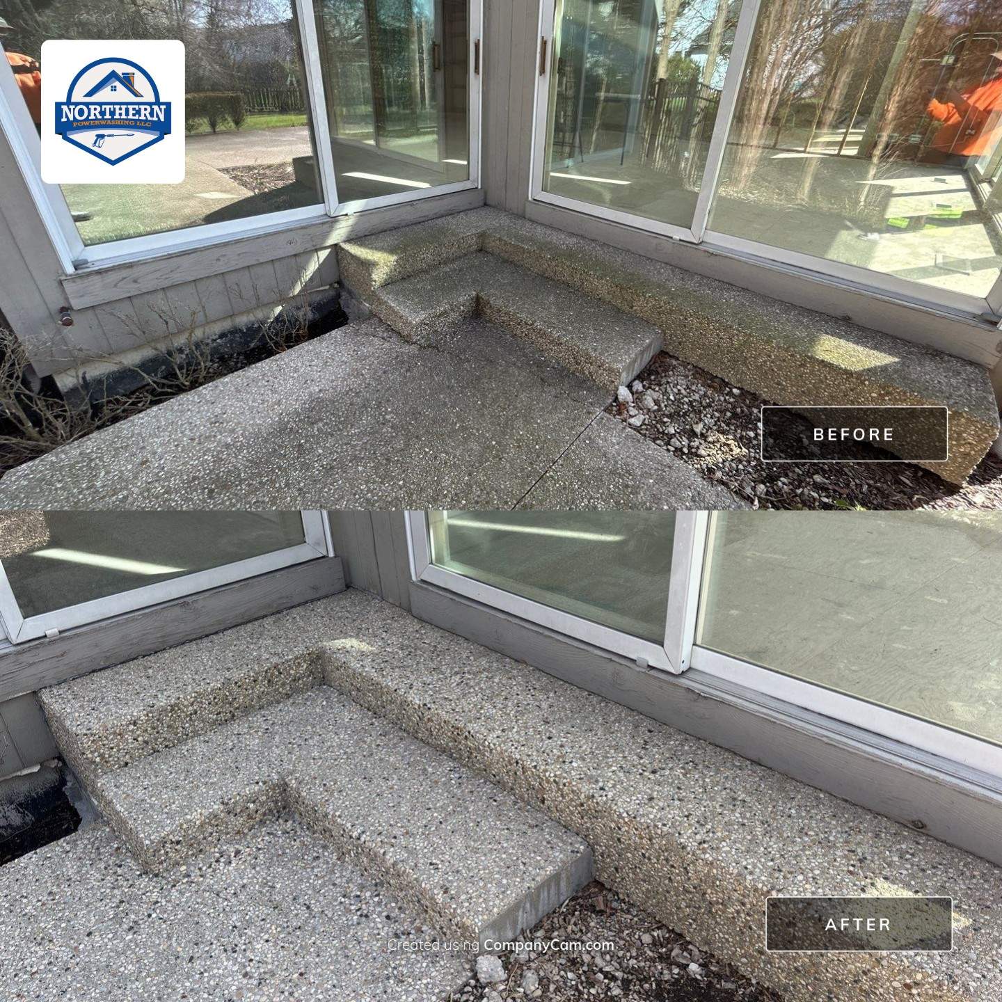 Aggregate Clean and seal using low gloss sealer by Northern Power Washing LLC.