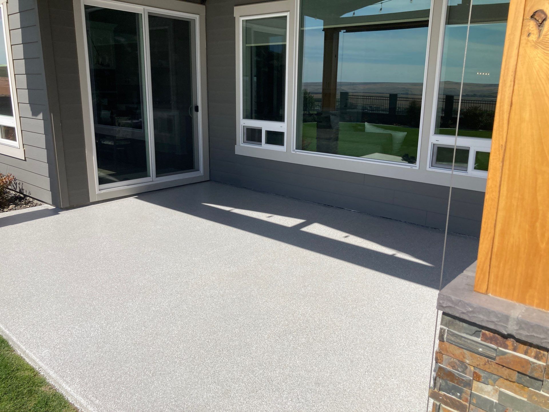 Patio Transformation using Limestone Hybrid by Croc Coatings, LLC