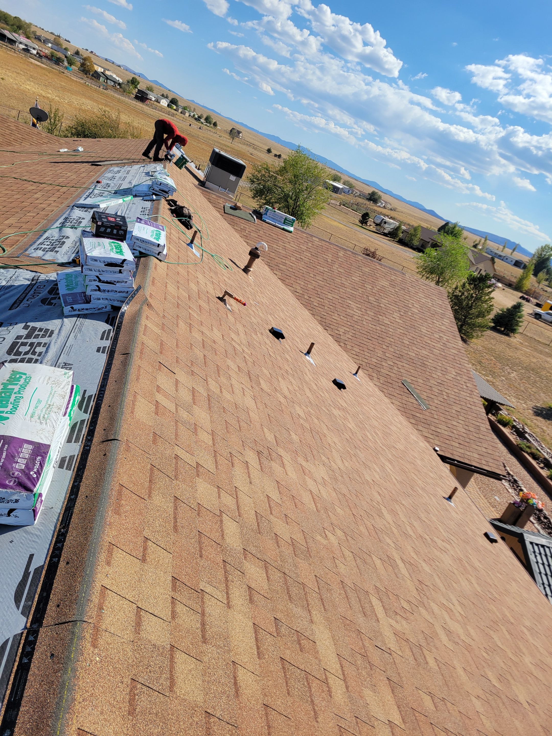 Residential Roofing Installation using Malarkey Vista Sienna Blend by Badger Roofing