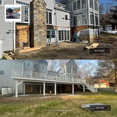 New Front and Back Trex Deck In Lineage color Rainier