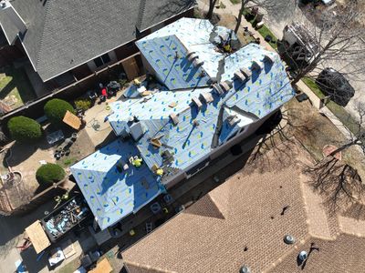 Residential Roofing Installation using CertainTeed Landmark MaxDef Weathered Wood