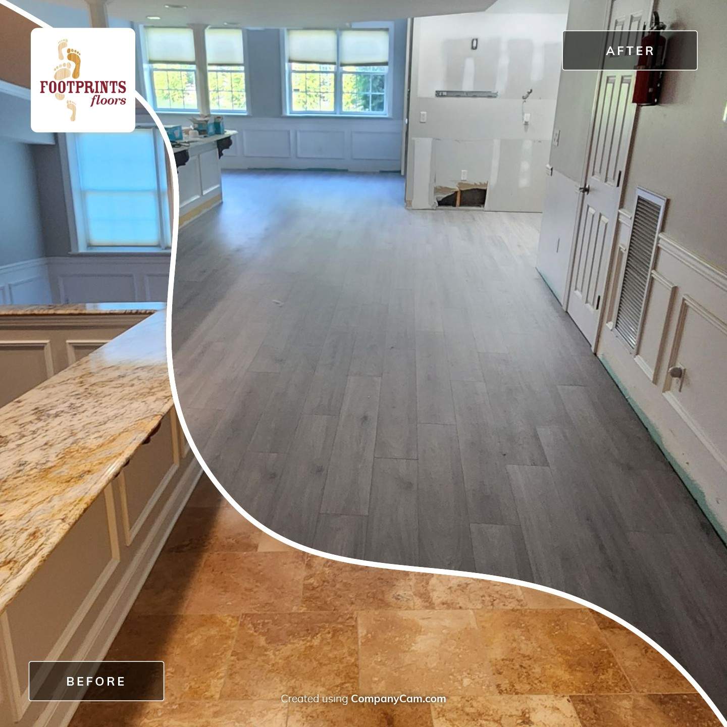 Large Format Tile Installation by Footprints Floors Morristown