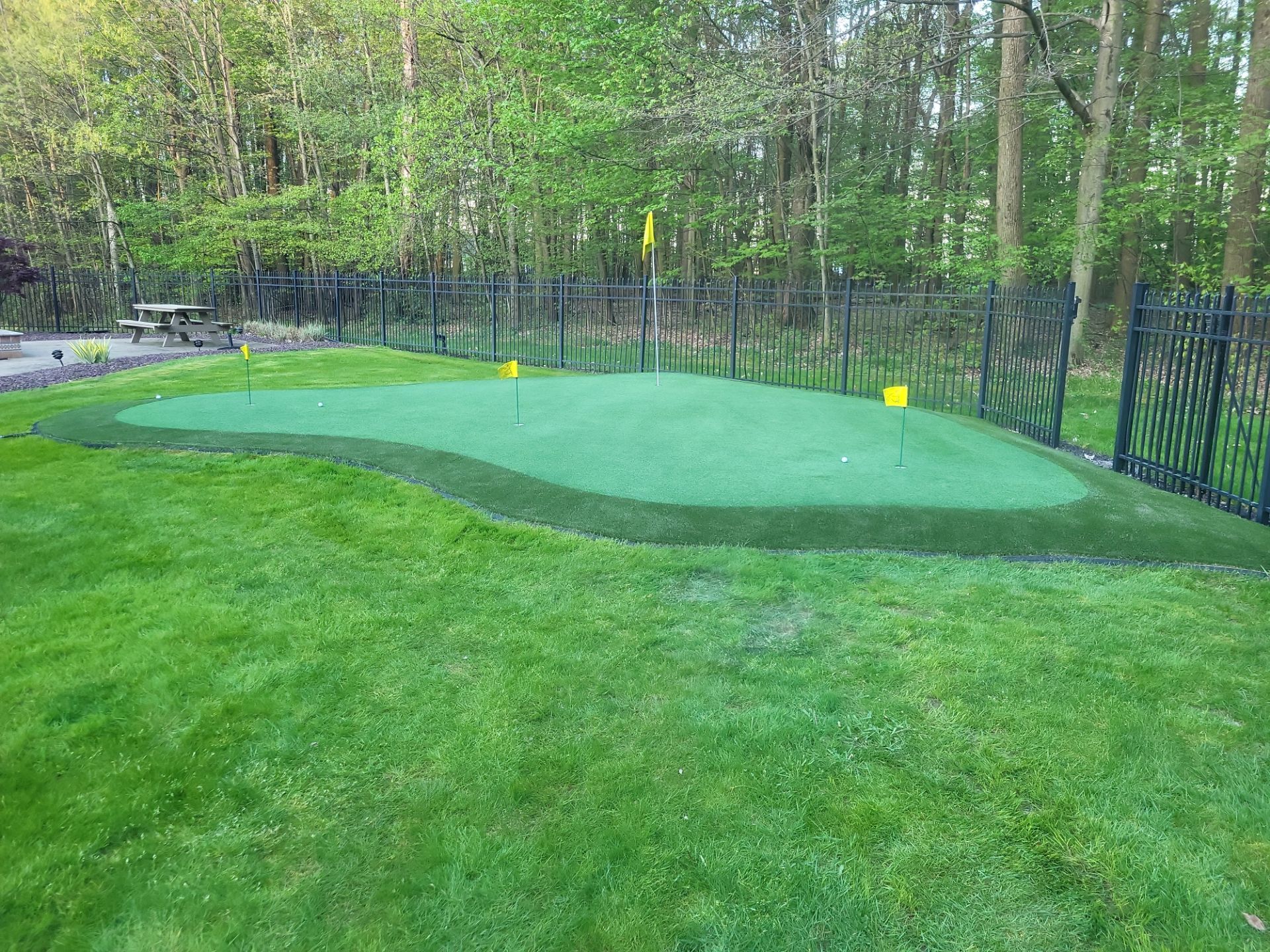 Custom Backyard Putting Green and Practice Tee in Canfield by Southwest Greens Midwest