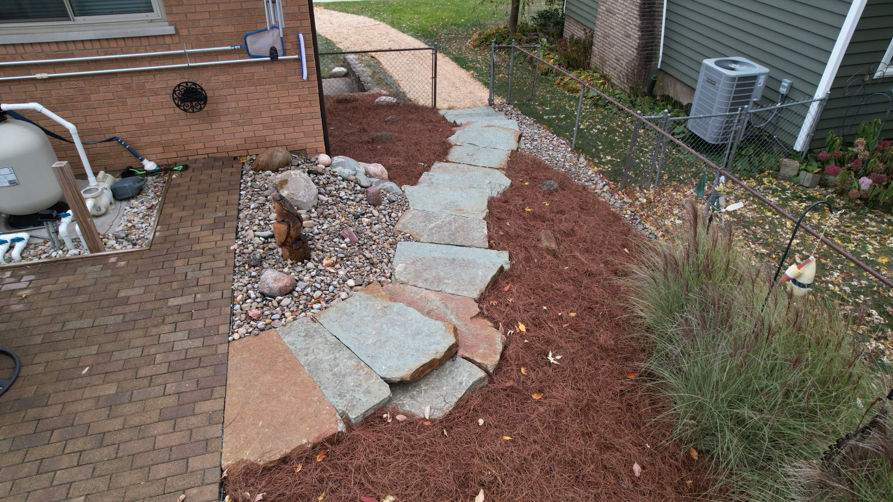 Rustic Buff Tread Stairway Installation by Reisenberg’s Lawn & Landscape, LLC