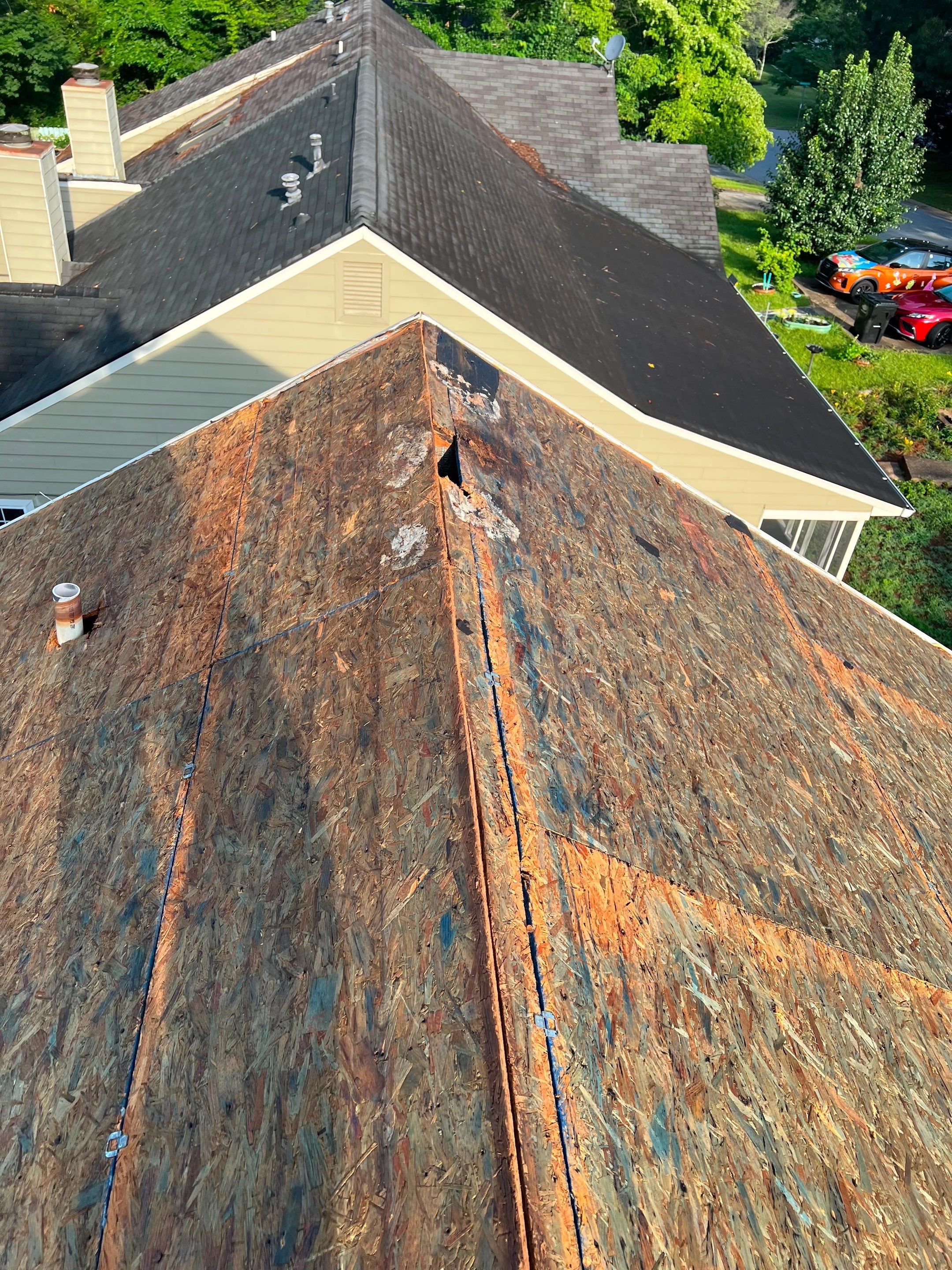 Architectural Shingle Roof Replacement with New Skylights in Woodstock by Mosaic Roofing Company