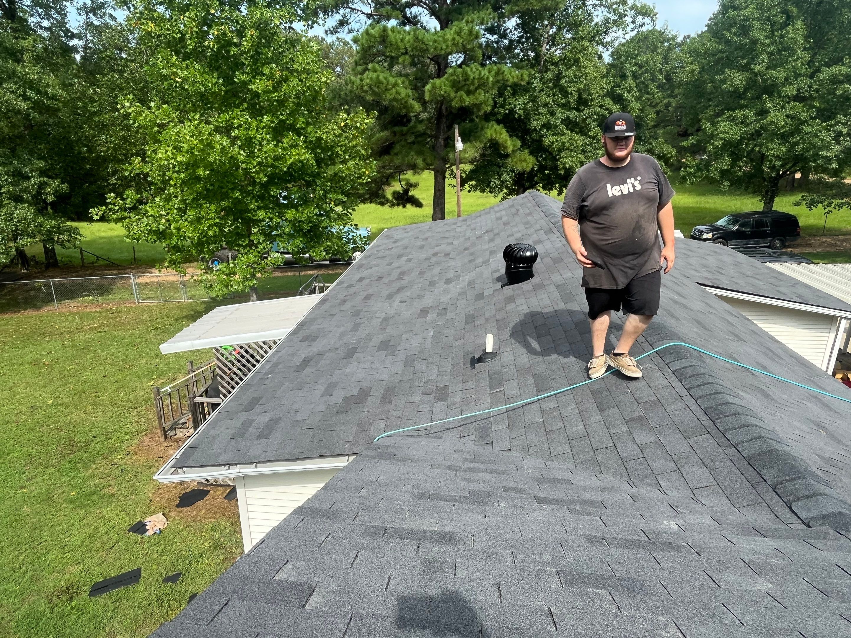 Residential Shingle Reroof using CertainTeed XT25: Moire Black by Hostetler Roofing