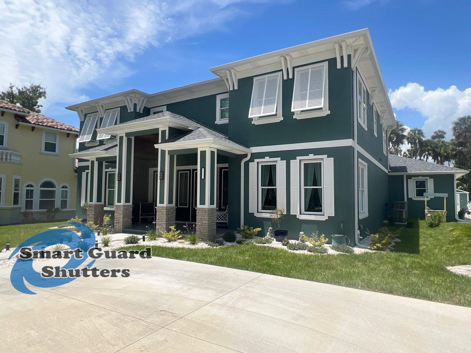 Decorative Bahamas in Signal White by Smart Guard Shutters
