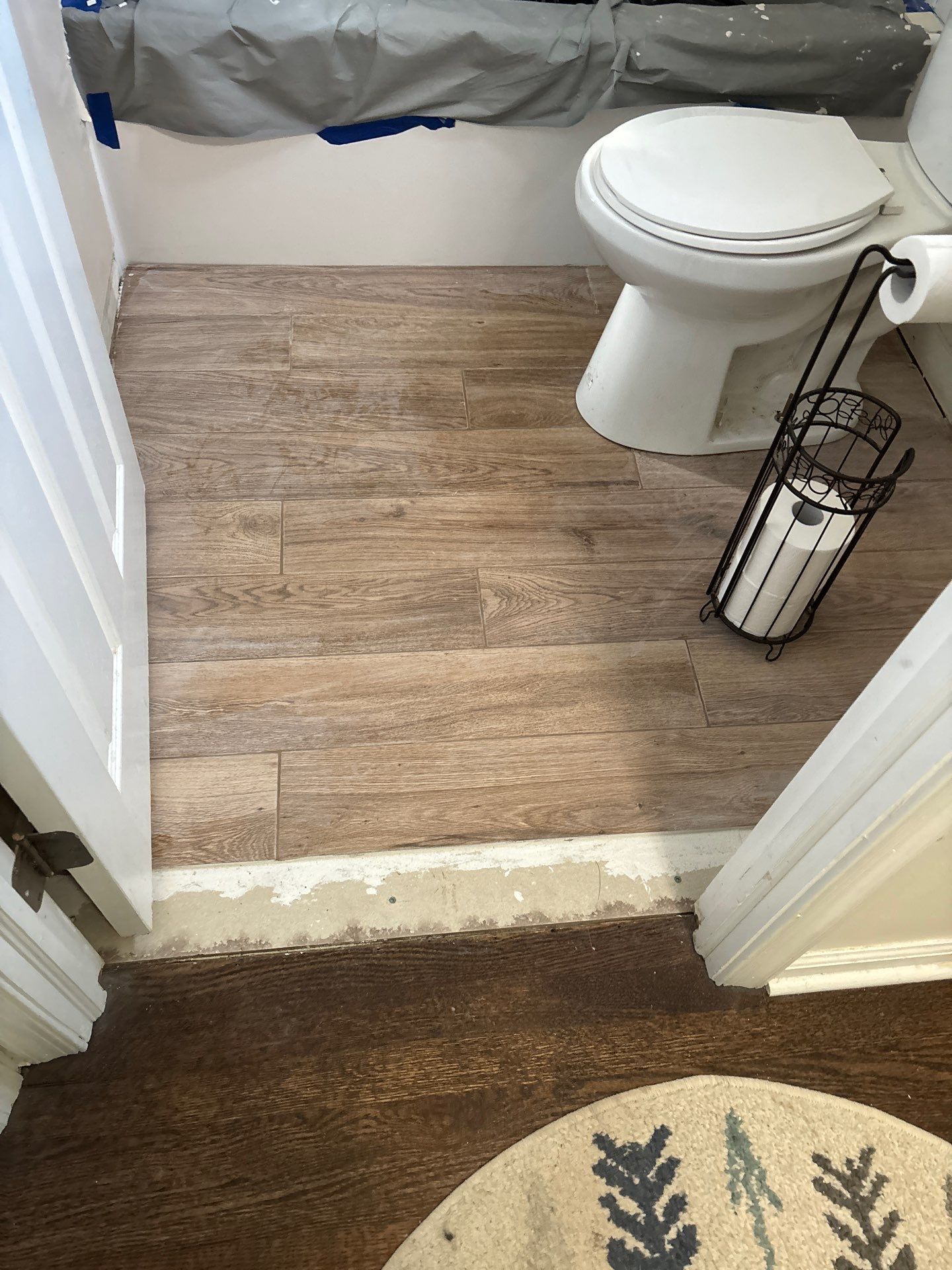Bathroom Remodel using Sherwin Williams Premium ceiling paint by Laser Focused Solutions LLC