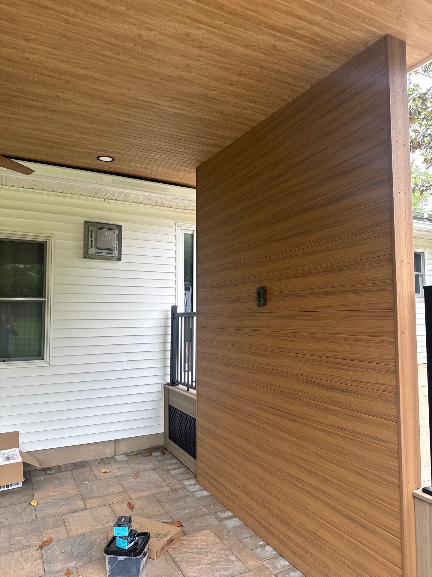 Deck Resurface with an add on roof in Princenton by deck guardian